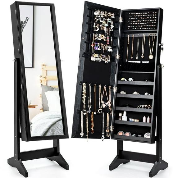 NIERBO Lockable Jewelry Organizer Mirror - Stylish Storage Solution For Women