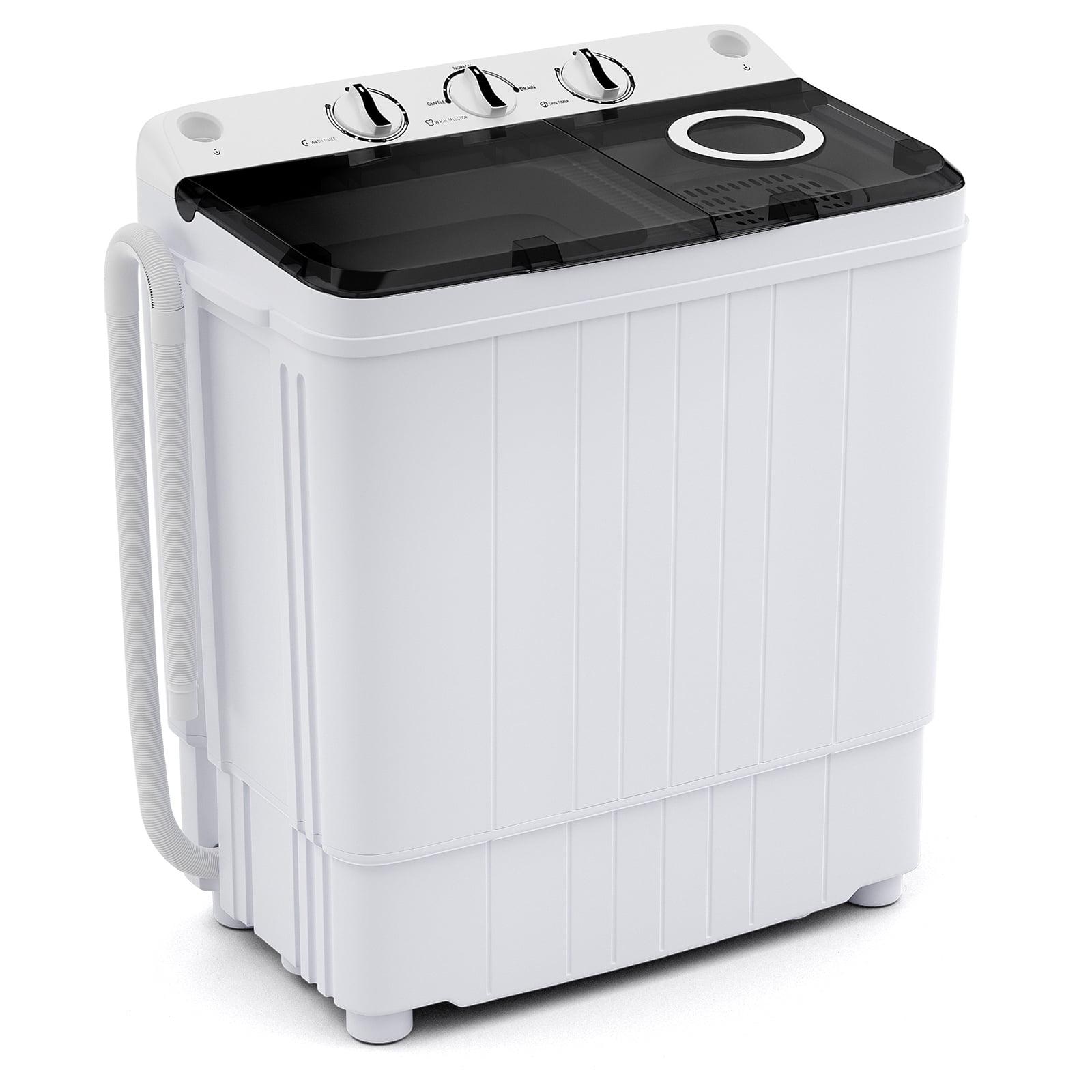 Kepooman Home Clothes Washing Machines,Standard Washing Machines,17.6 lbs Portable Washing Machine with Drain Pump-Black