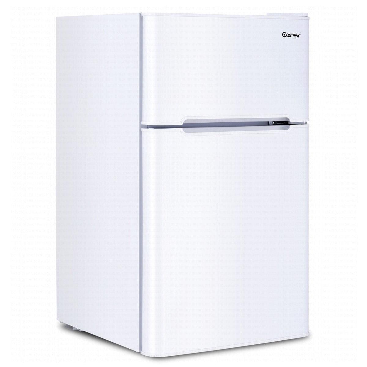 Costway Costway 3.2 Cubic Feet Portable Freestanding Mini Fridge with Freezer