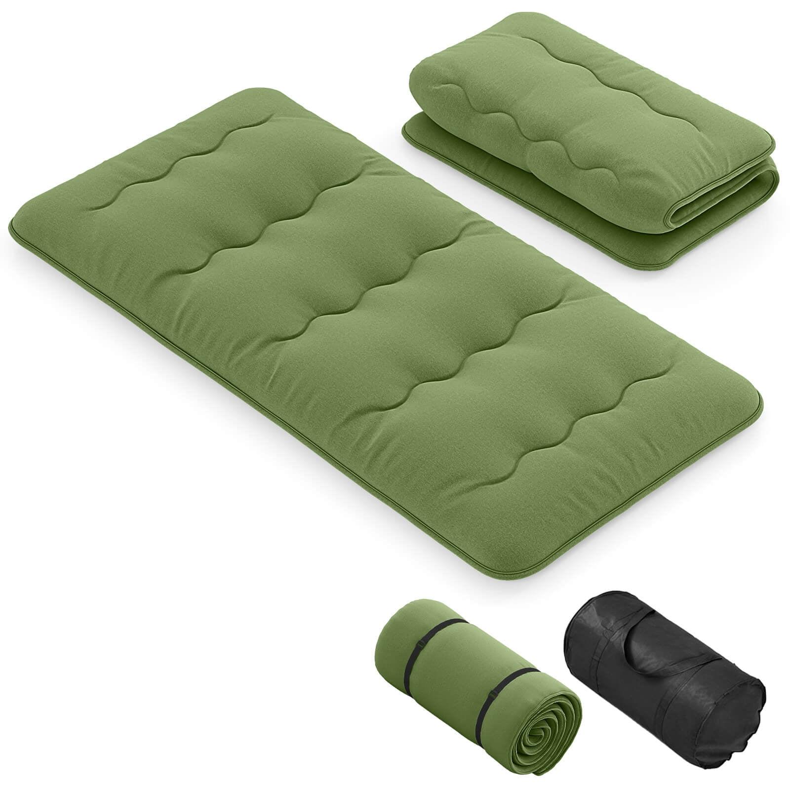 Costway Twin Futon Mattress Japanese Floor Sleeping Pad Washable Cover Carry Bag Green
