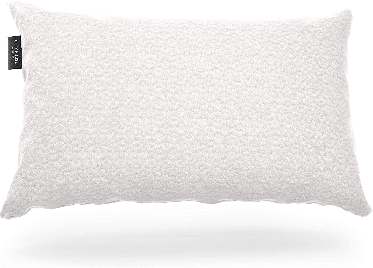 Cosy House Collection Luxury Bamboo Shredded Memory Foam Pillow - Adjustable & Removable Fill - Ultra Soft, Cool & Breathable Cover with Zipper Closure for Side, Back, and Stomach Sleepers (Queen)