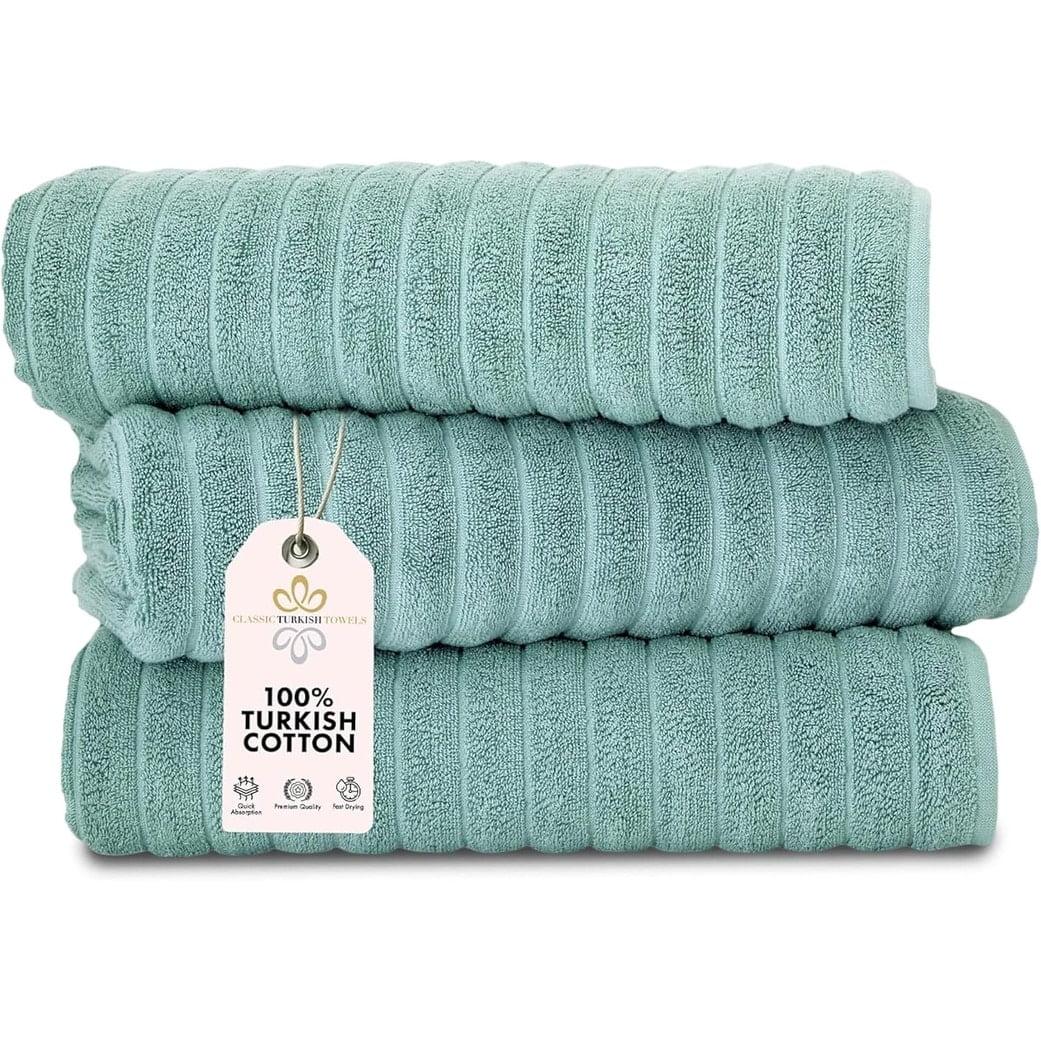 Cotton Ribbed Bath Sheet Towel Set of 3 - 40X67