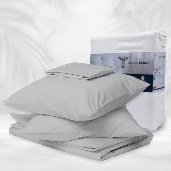 King 800 Thread Count Cotton Rich Sateen Sheet Set Light Gray - Color Sense