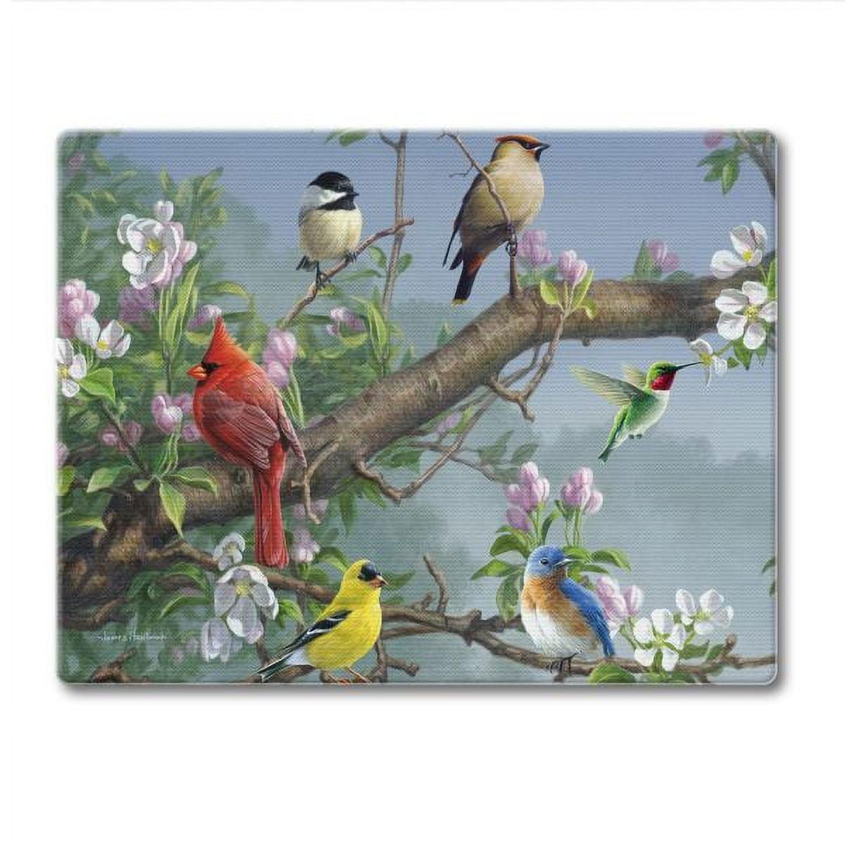 CounterArt Tempered Glass Beautiful Songbirds Saver Cutting Board