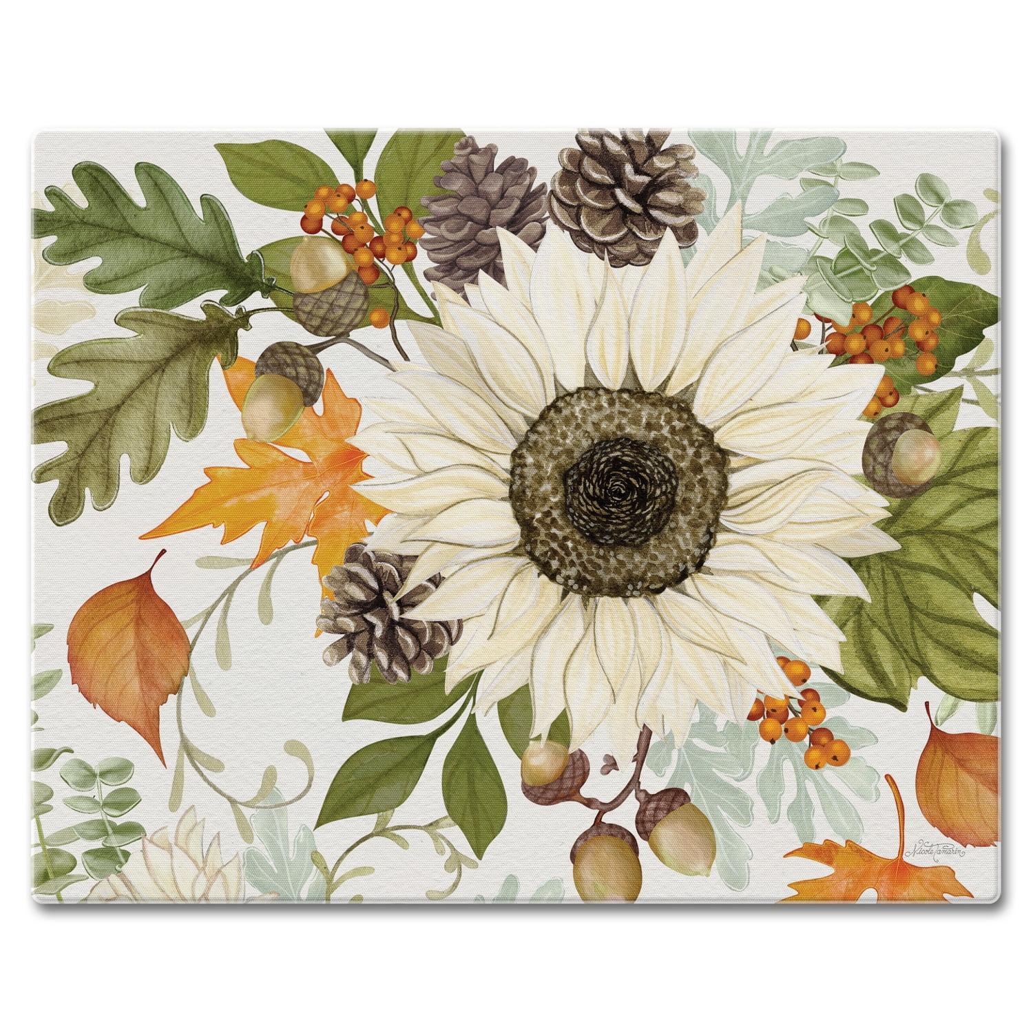 Farmhouse Fall Rectangular Tempered Glass Cutting Board