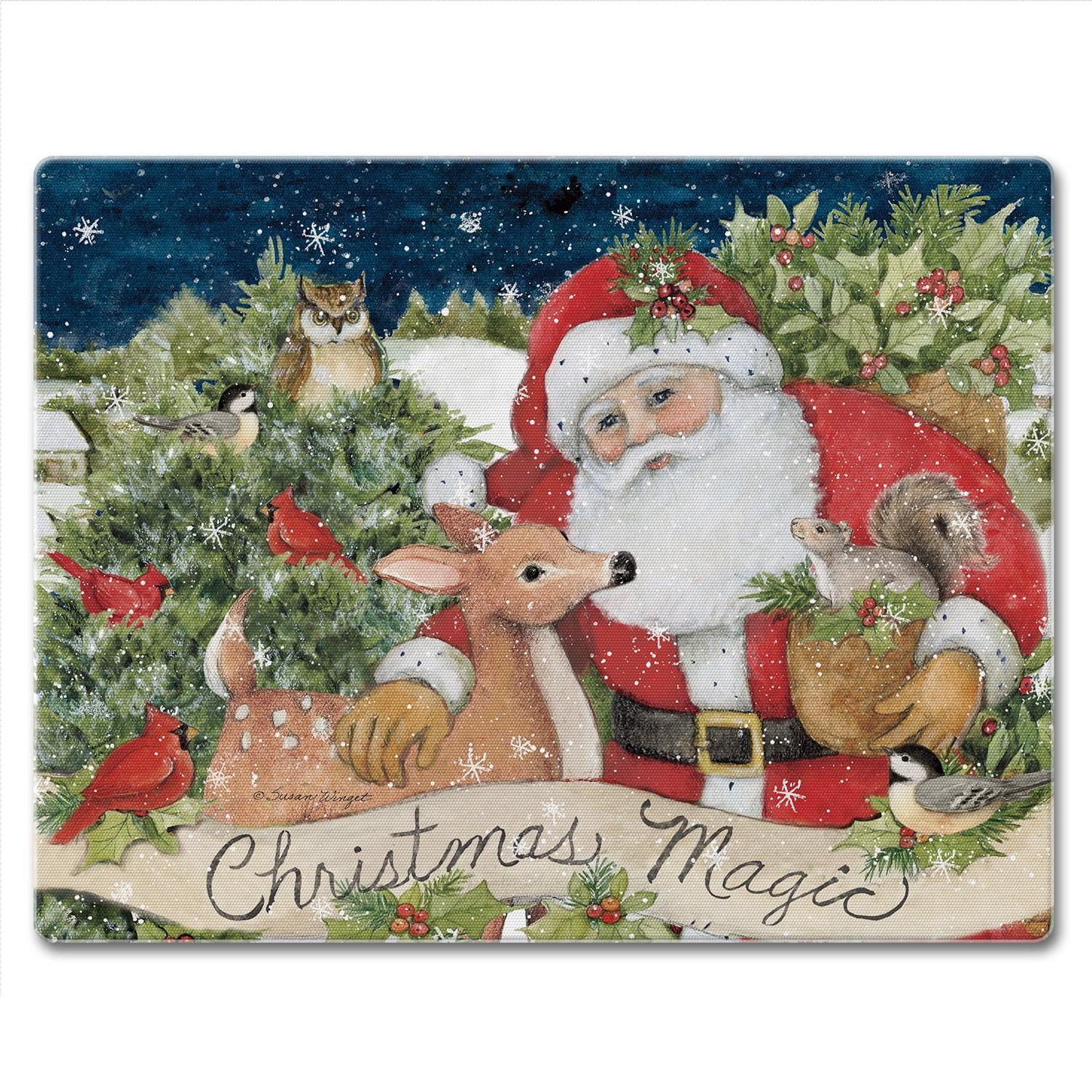 CounterArt Magic Of Christmas 3mm Glass Cutting Board 10” x 8”