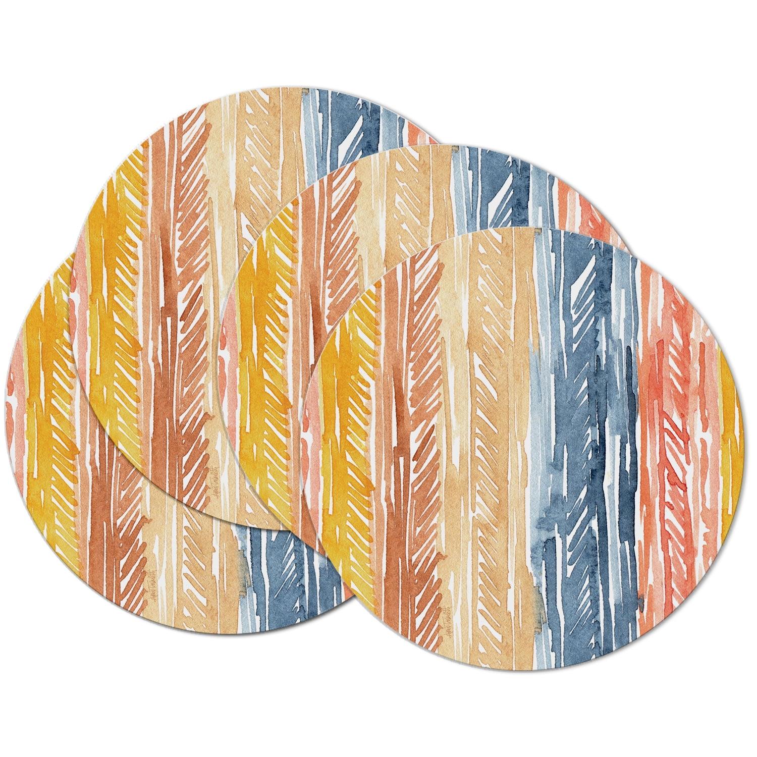CounterArt Flair Pattern 4 Piece Reversible Round Easy Care Placemats