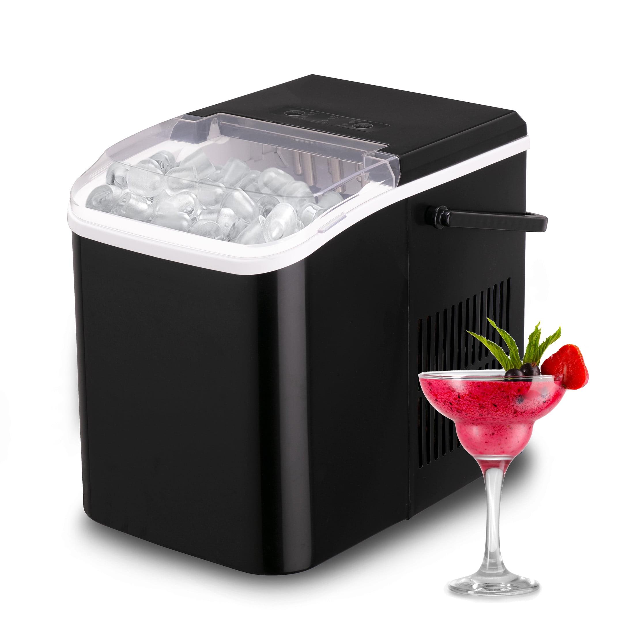 Black Portable Countertop Ice Maker with Self-Cleaning Function