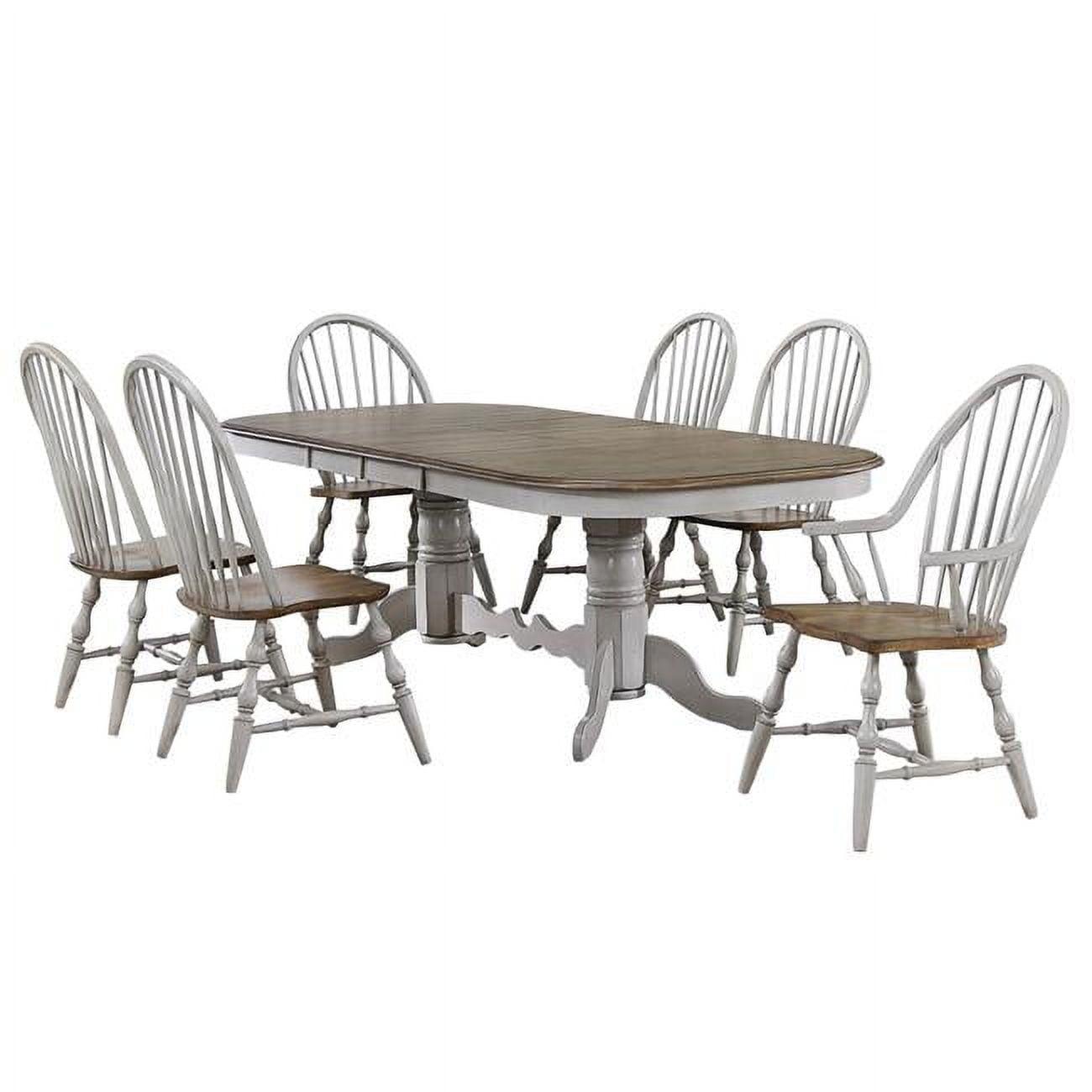 Country Grove 7-Piece Oval Extendable Dining Set in Gray and Brown