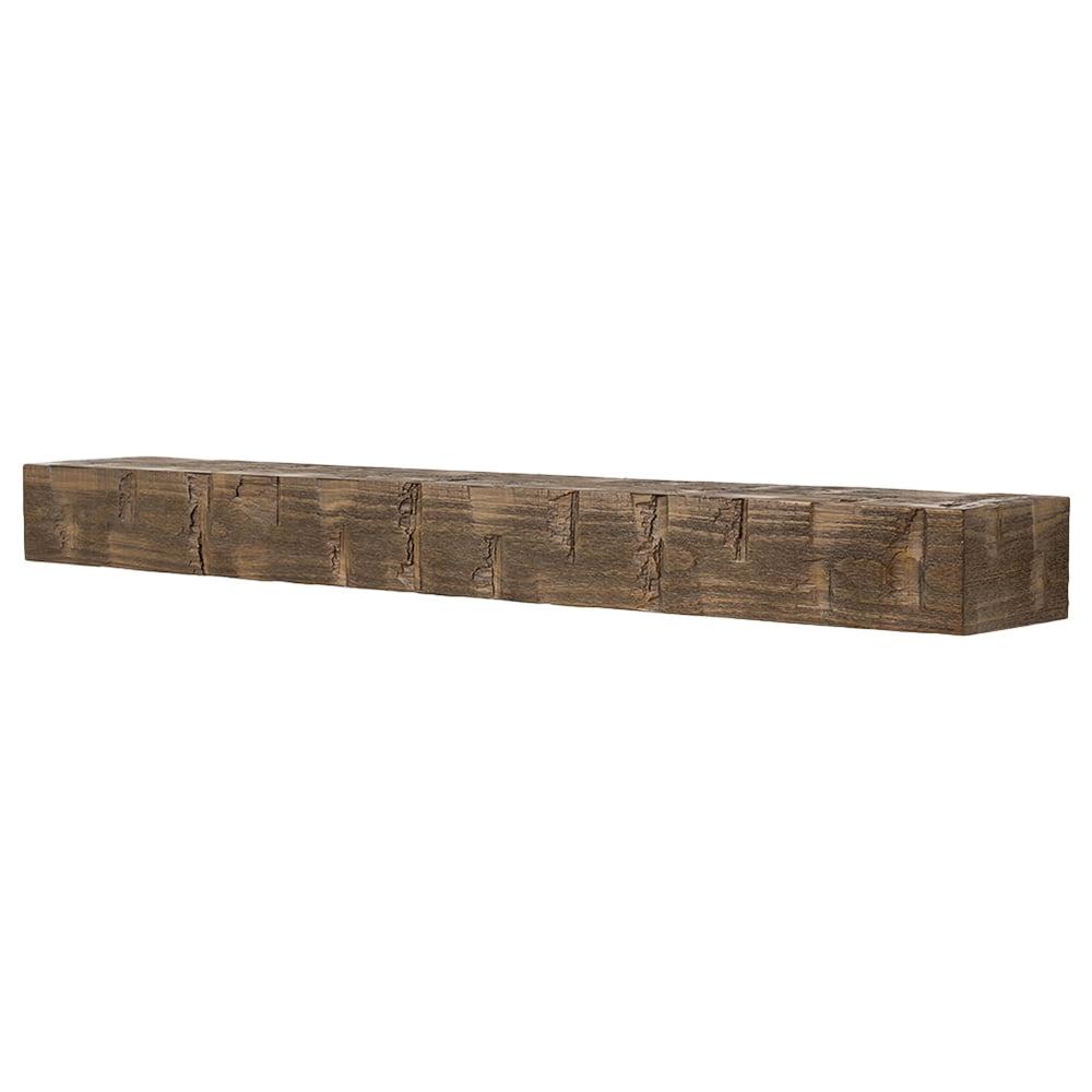 Mantel Directs Country Living Wood Fireplace Mantel Shelf - Bodie Rustic Hand Distressed Pine With Worn, Reclaimed Log Look; For Fireplaces, Hearths & Décor