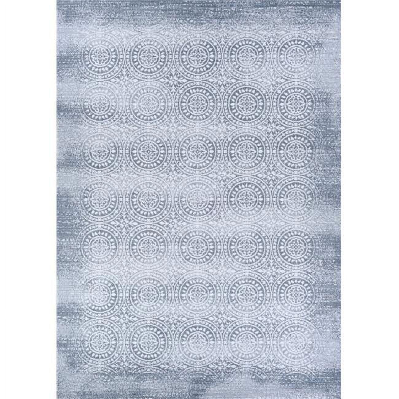 Couristan 12670525066096T 6 ft. 6 in. x 9 ft. 6 in. Marina Unison Power Loomed Rectangle Area Rug - Slate Blue & Pearl