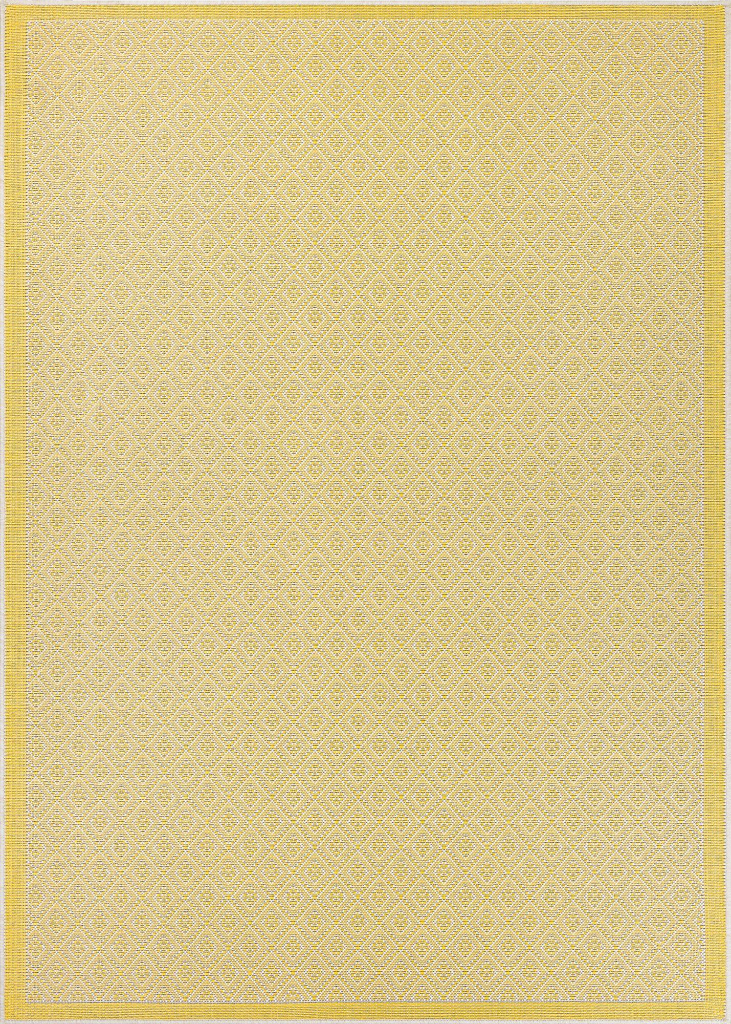 Couristan 2' x 3.5' Yellow and Ivory Sea Pier Geometric Rectangular Outdoor Area Throw Rug