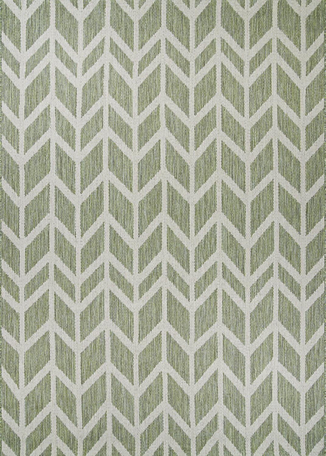 Matthes Chevron Sage Green Champagne Indoor Outdoor Area Rug