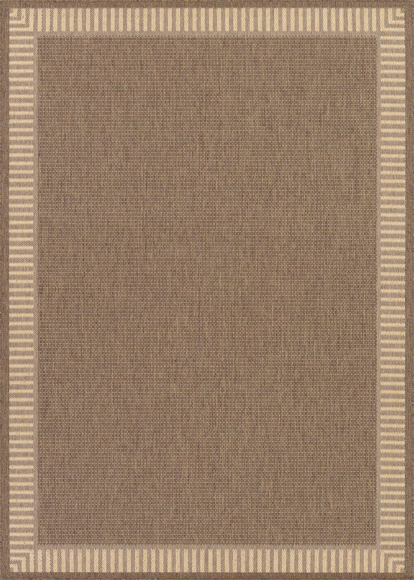 Cocoa Brown Rectangular Polypropylene Indoor/Outdoor Rug