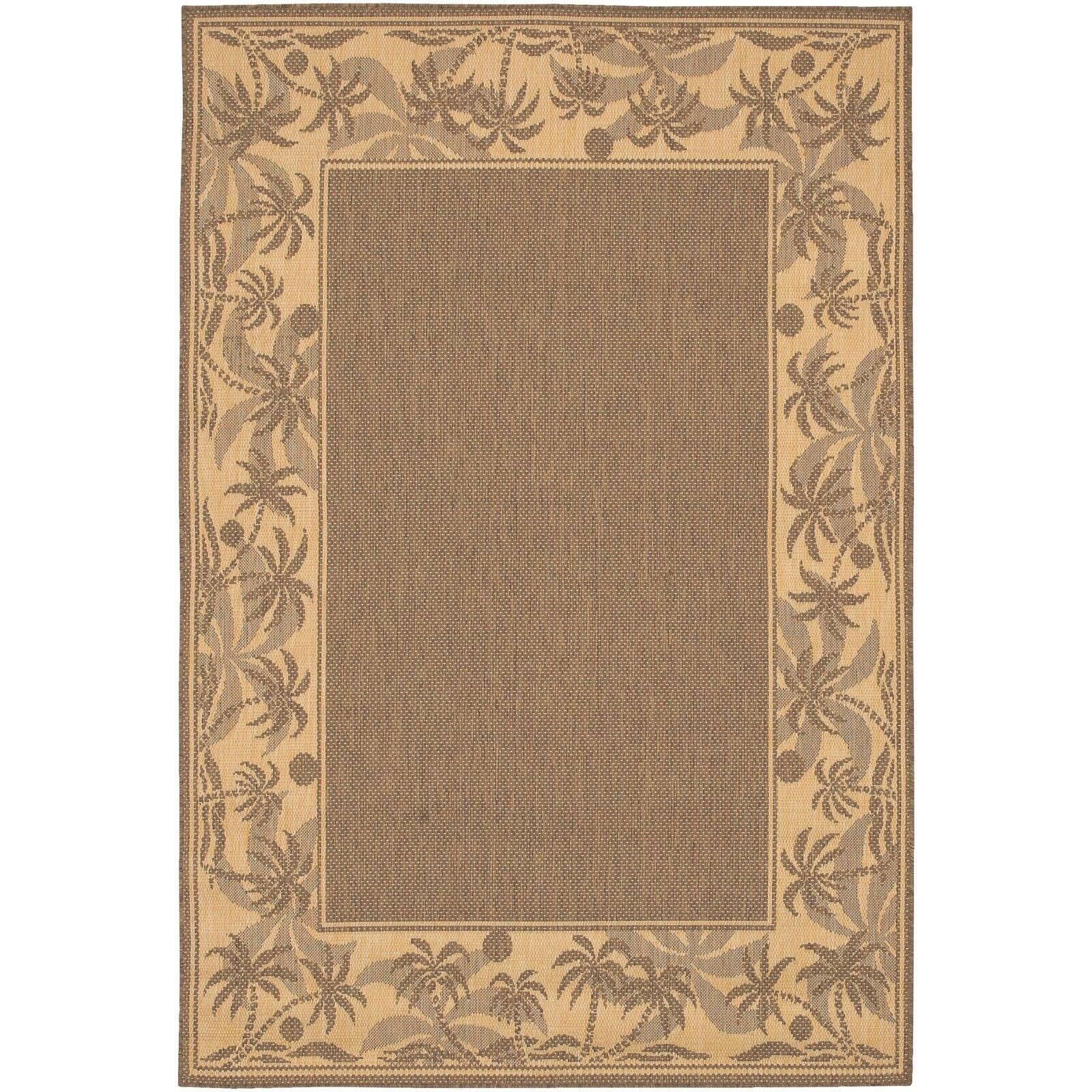 Black and Beige Flat Woven Stain-Resistant Synthetic Rug