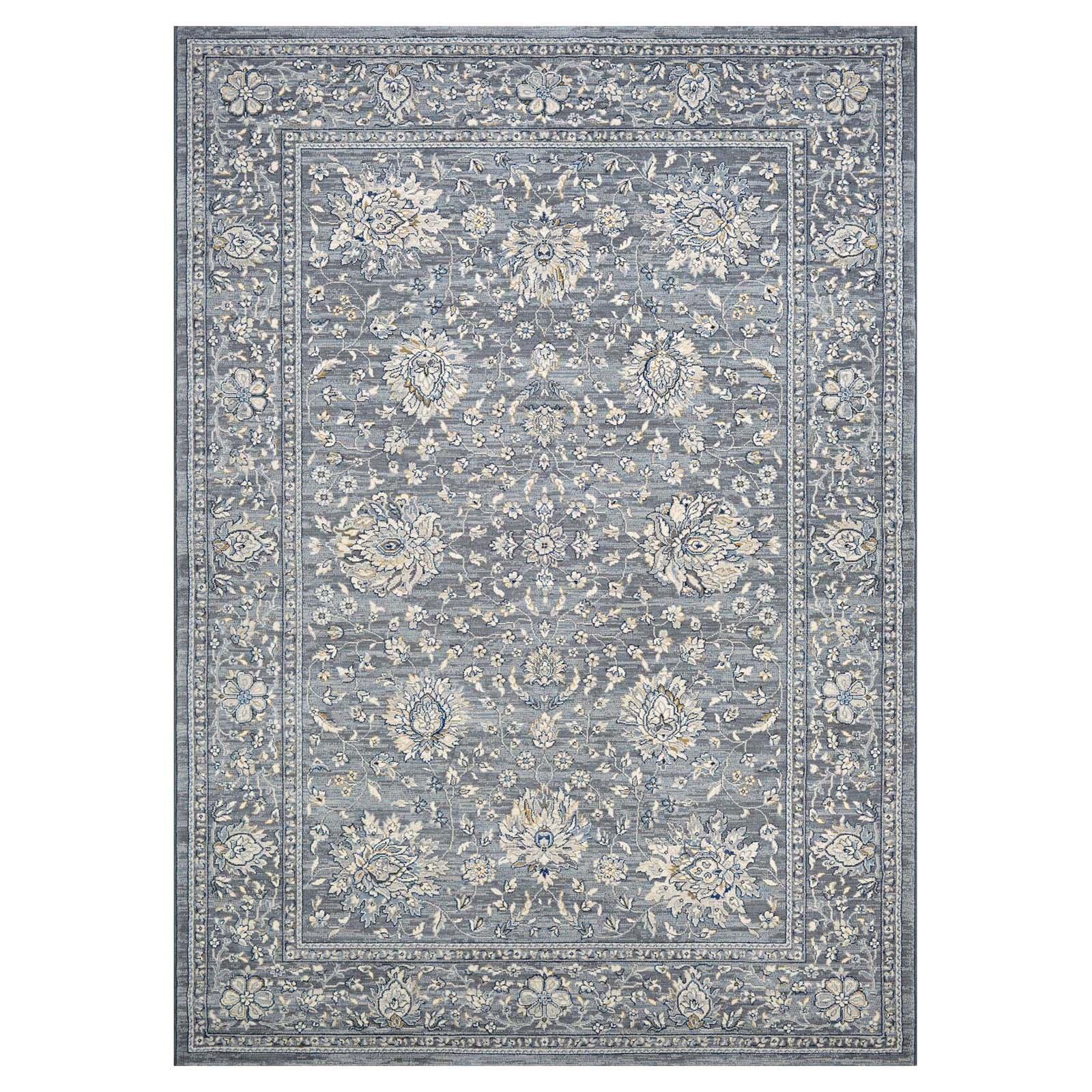 Sultan Treasures Slate Blue Synthetic Persian Area Rug