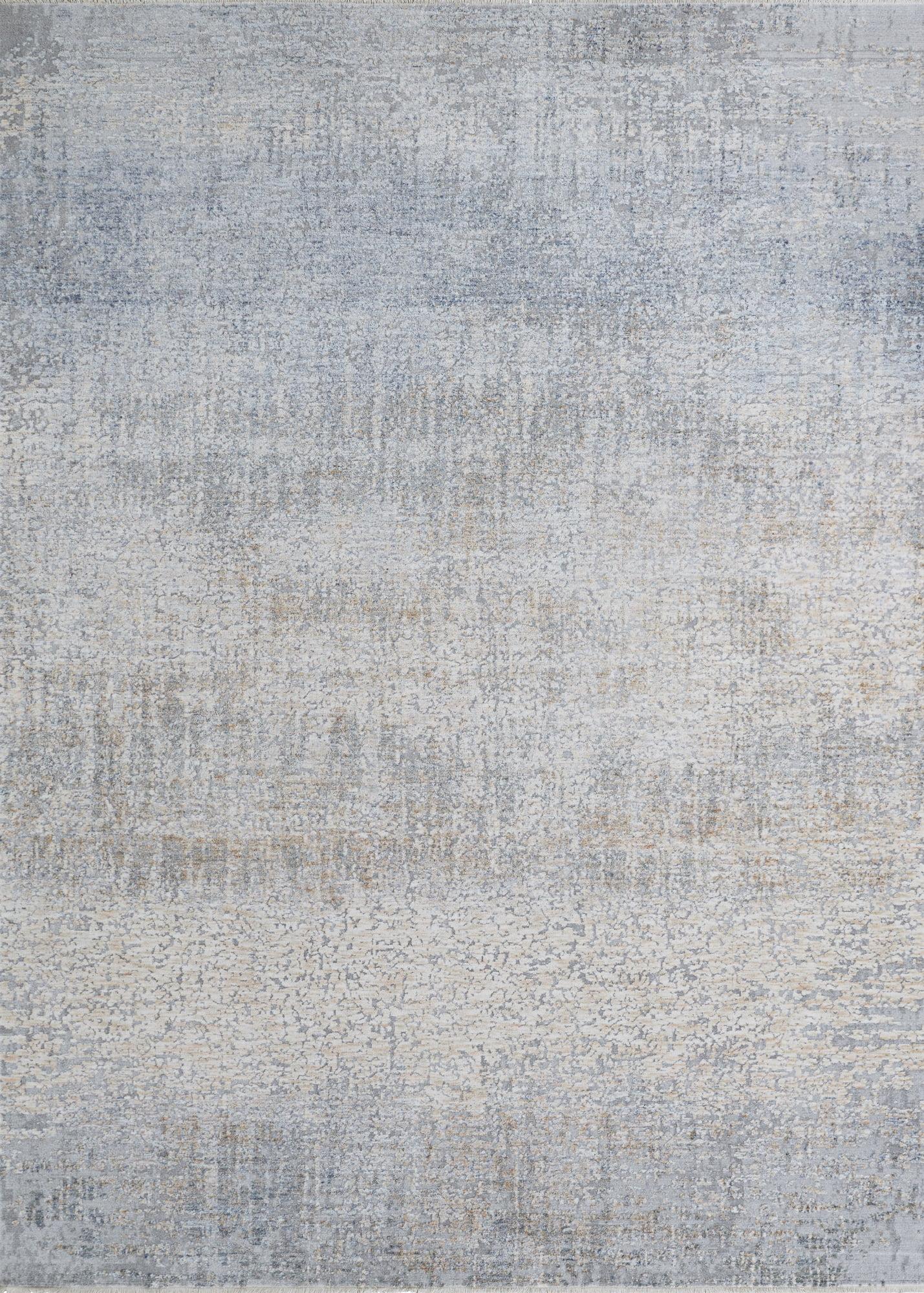 Gray 63" x 90" Stain-Resistant Synthetic Area Rug