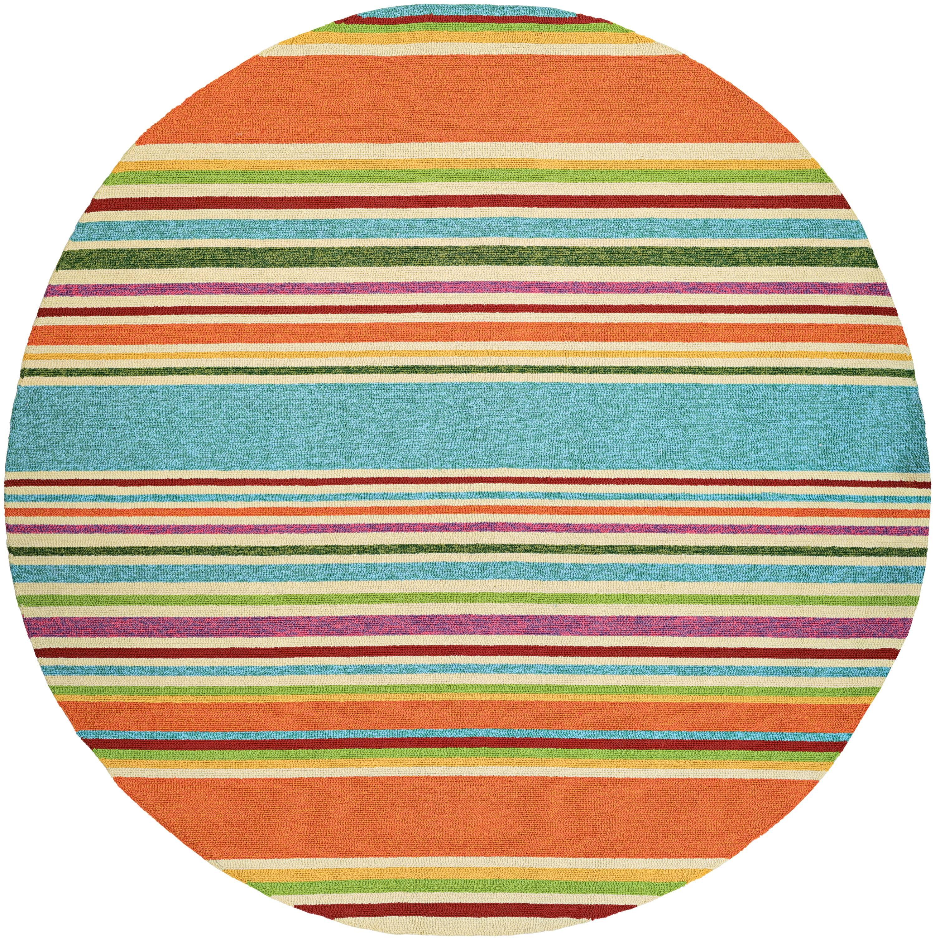Couristan Covington Sherbet Stripe Indoor/Outdoor Area Rug, 7'10" Round, Multi-color