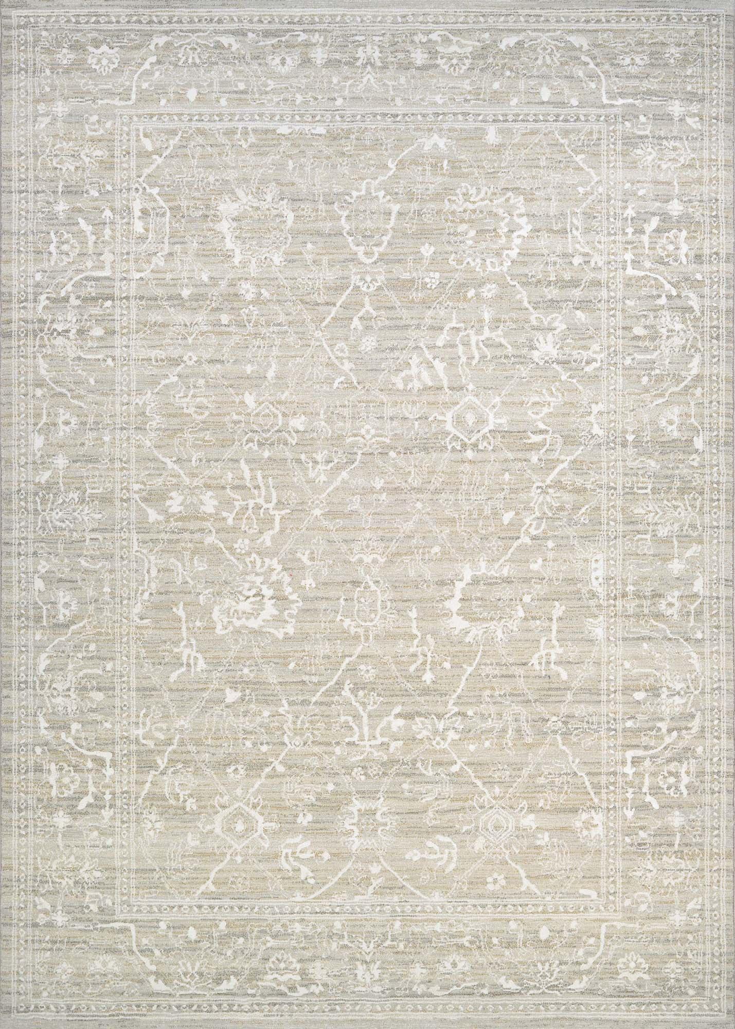 Everest Persian Arabesque Bone White 3'11" x 5'3" Synthetic Area Rug