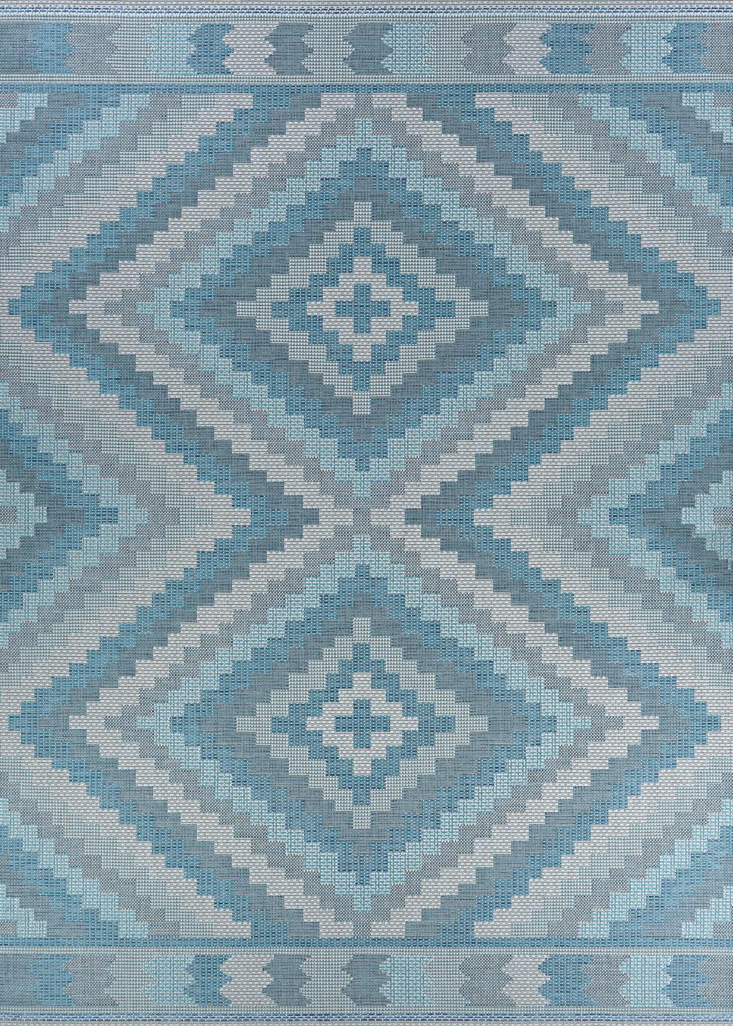 Tanzania Aztec-Inspired Light Synthetic Outdoor Rug, 3'9" x 5'5"