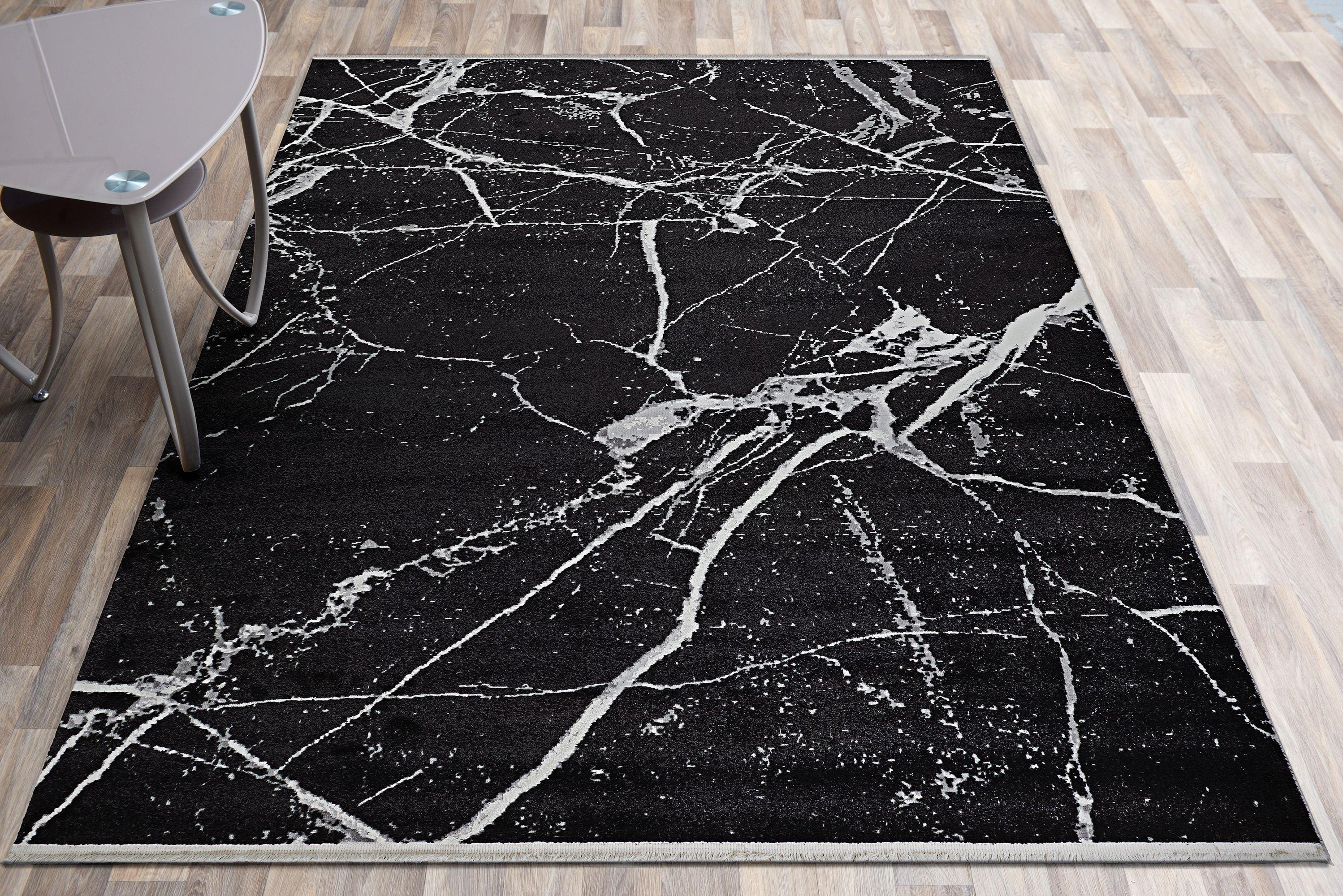 Marblehead Onyx Abstract 2'6" x 7'10" Synthetic Runner Rug