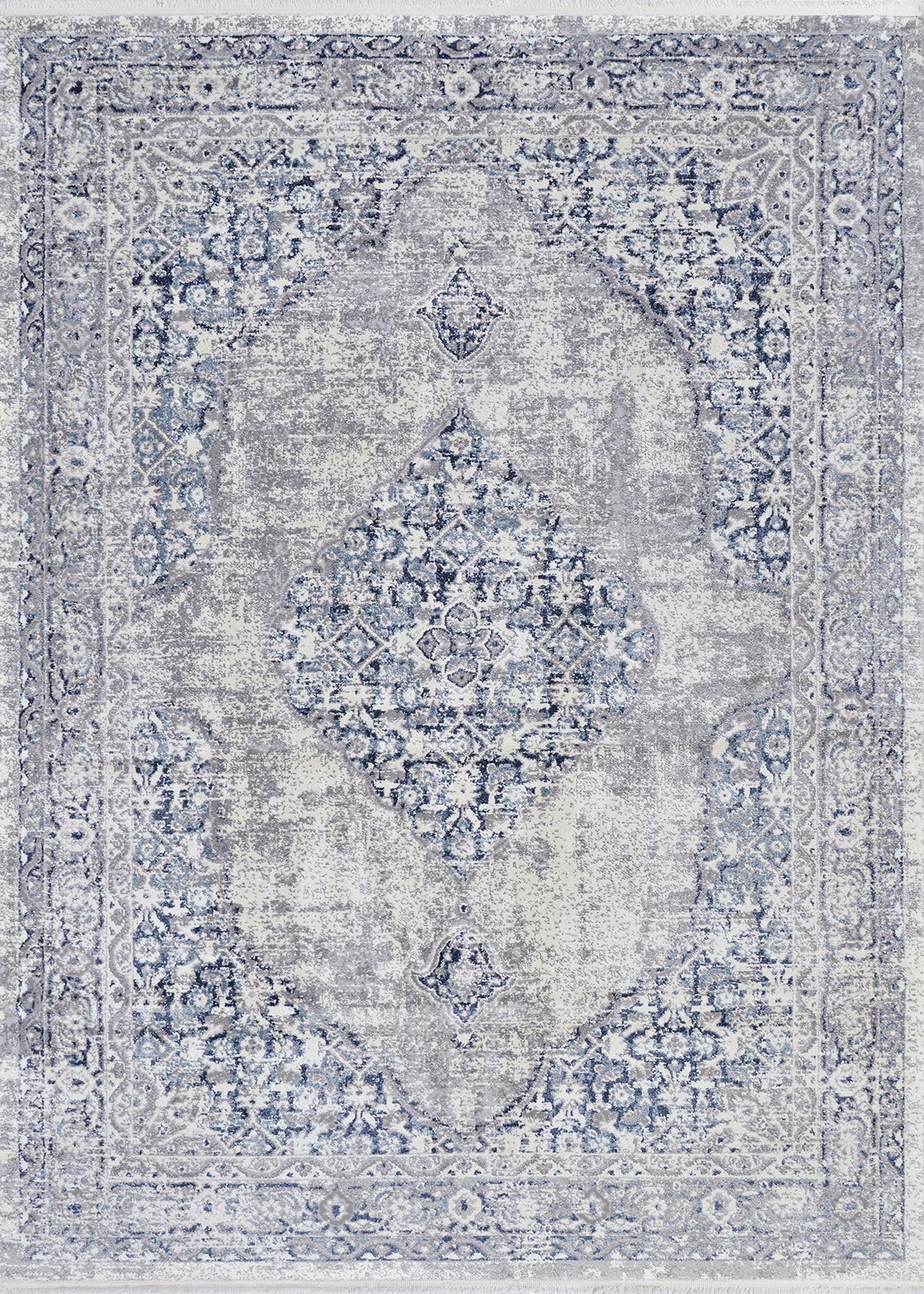 Marblehead Transitional Blue-Grey Synthetic 5' x 8' Area Rug