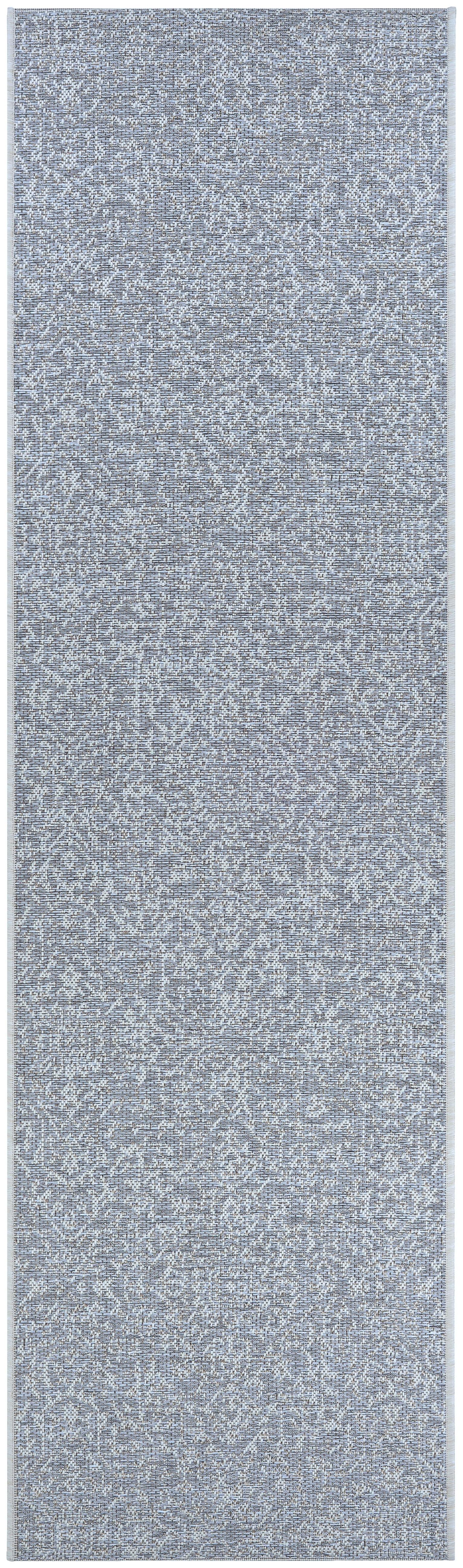 Monte Carlo Ivory and Gray Flat Woven Runner Rug