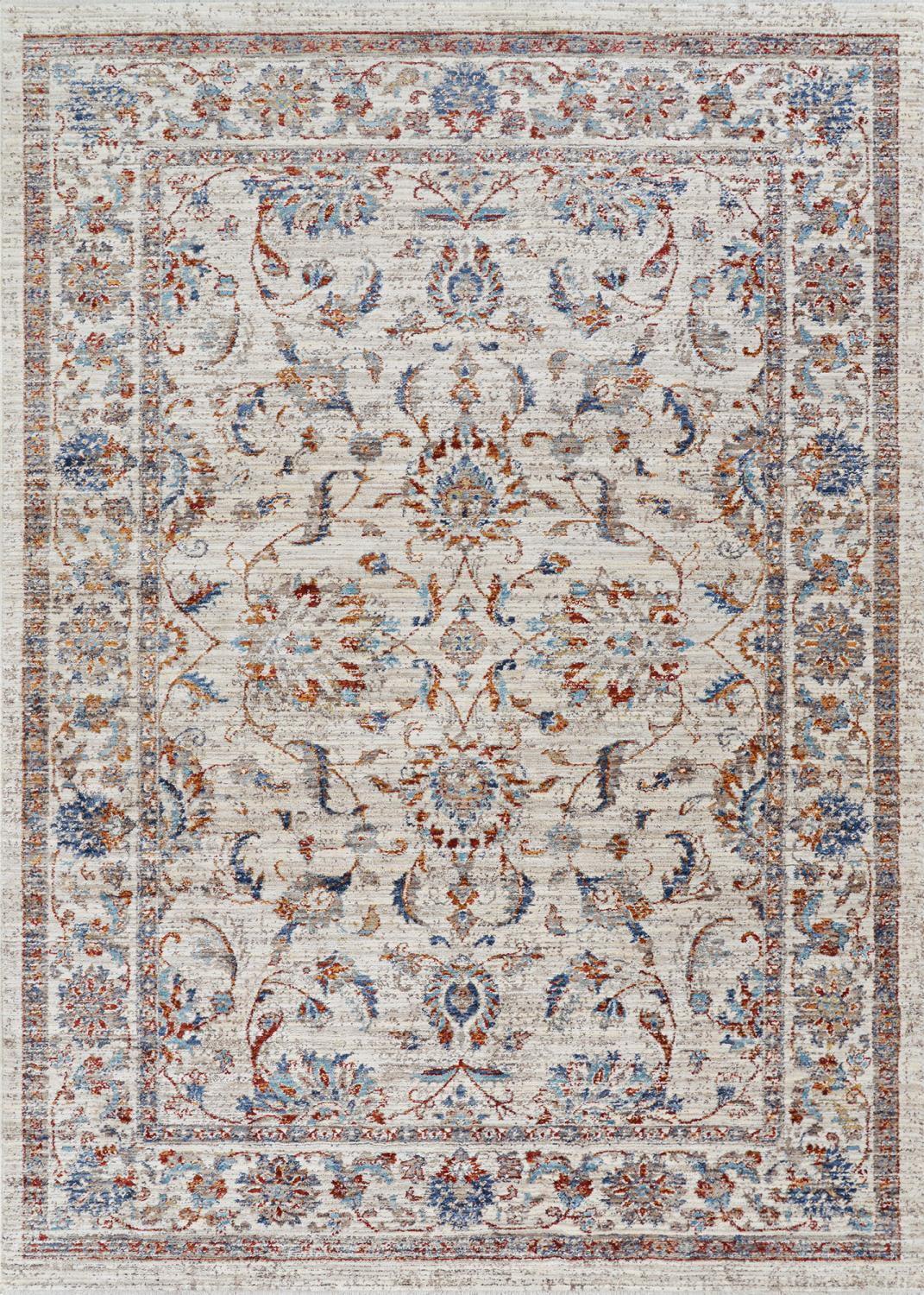 Antique Cream Luxurious Transitional Persian-Inspired Area Rug, 6'6" x 9'6"