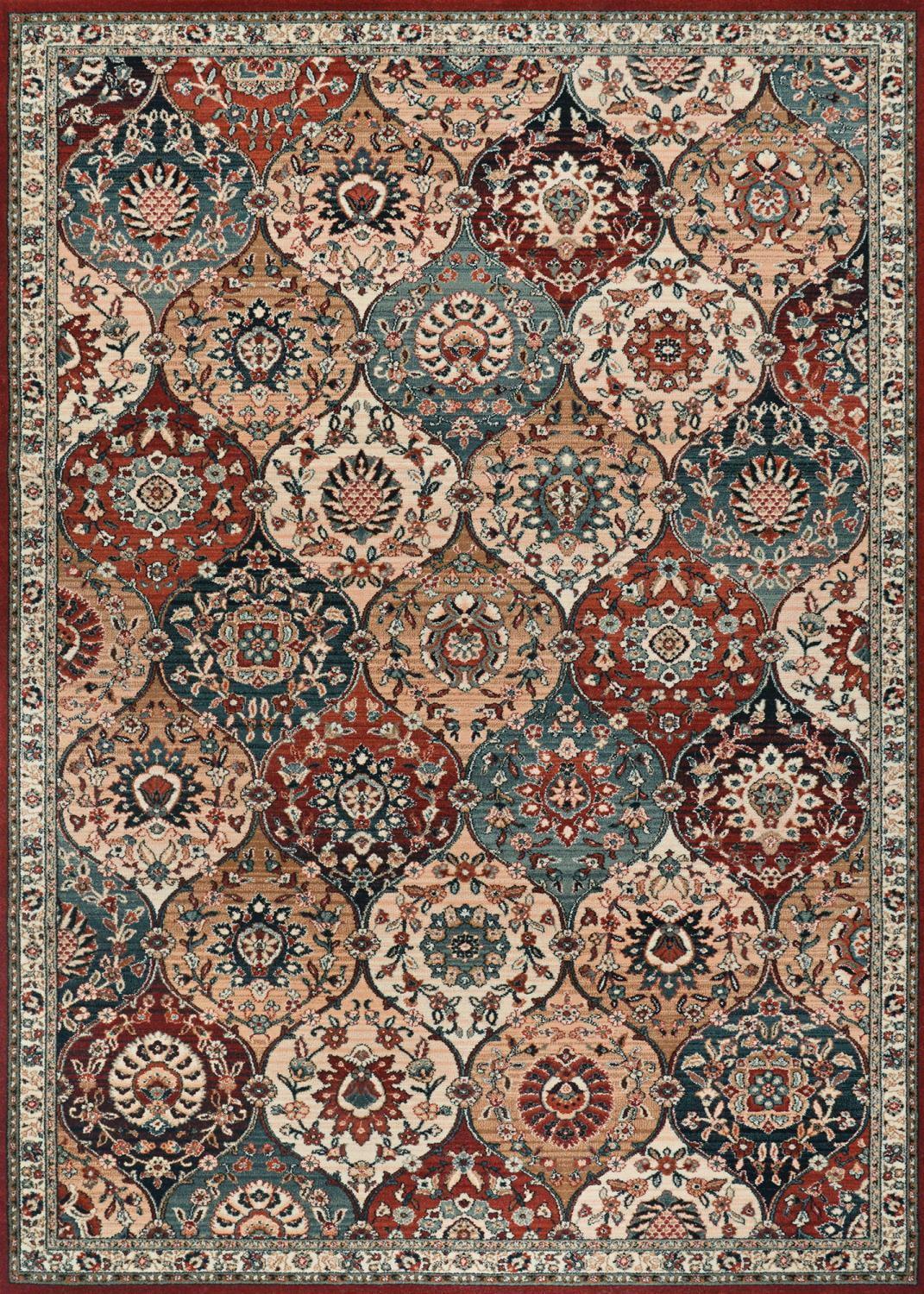 Old World Classics Red and Beige Wool Area Rug, 4'6" x 6'6"