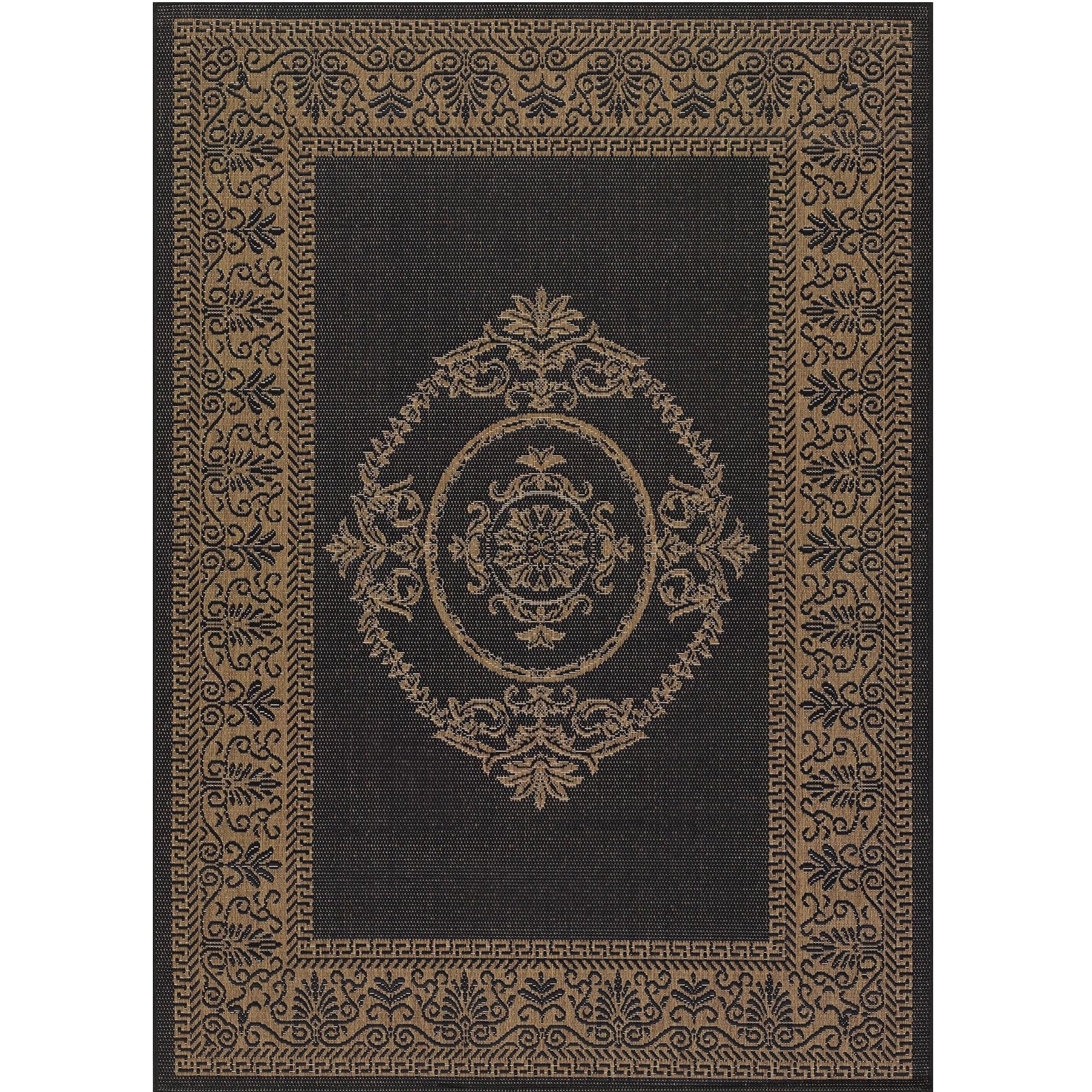 Couristan Recife Antique Medallion Area Rug, 7'6" x 10'9", Black-Cocoa