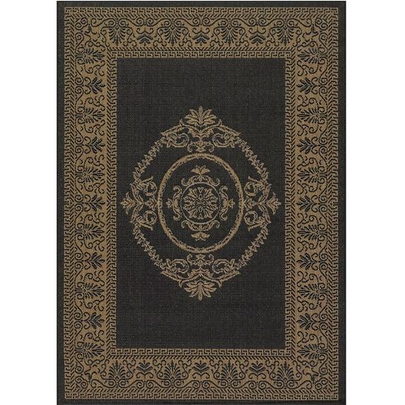 Couristan Recife Antique Medallion Area Rug, 7'6" x 10'9", Black-Cocoa