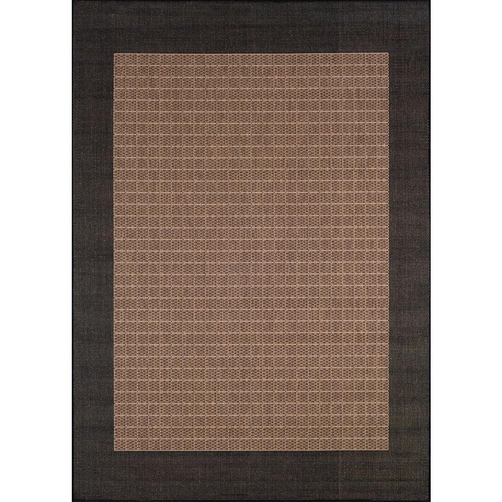 Recife Checkered Field Cocoa-Black 2' x 8' Synthetic Runner Rug