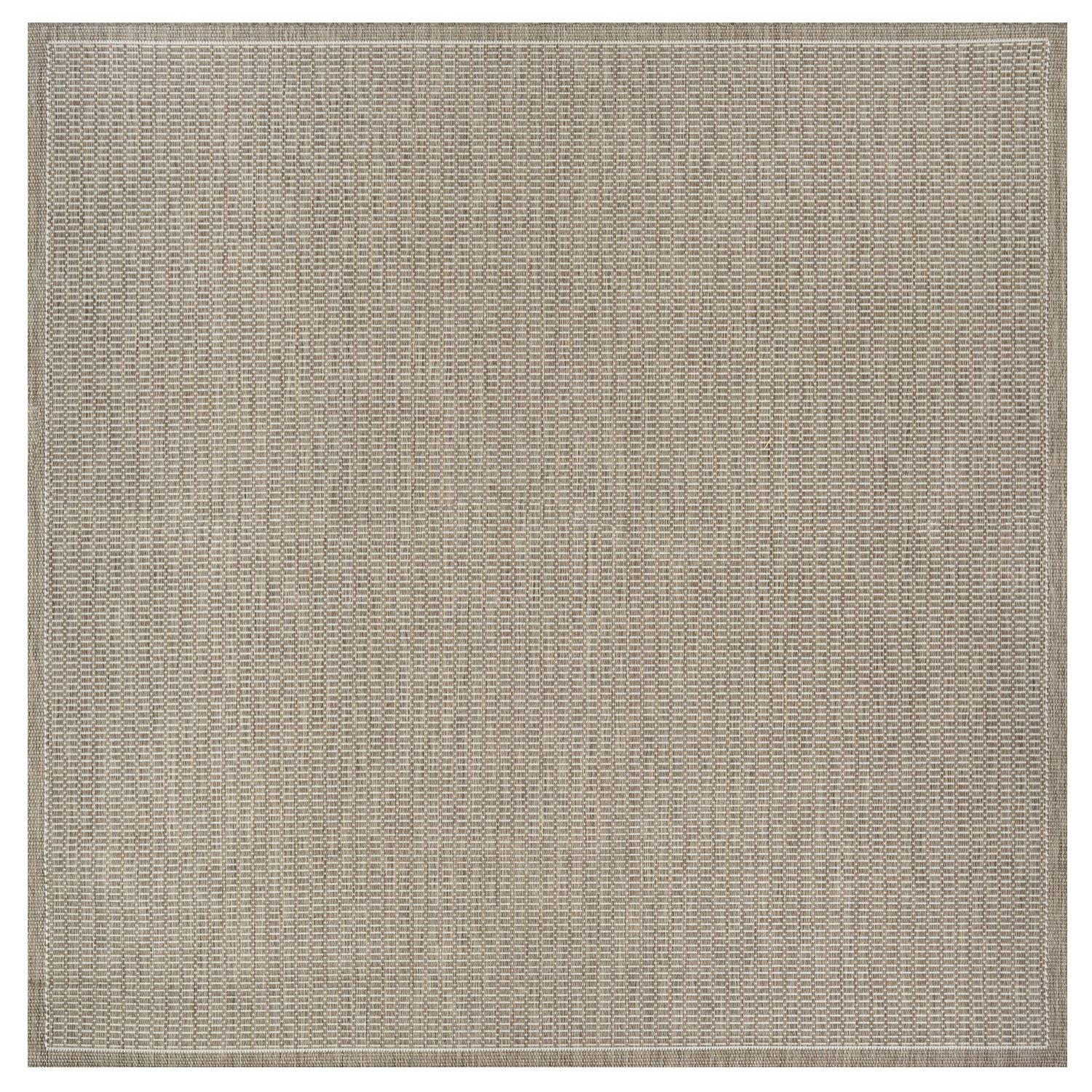 Couristan Recife Saddle Stitch Indoor /Outdoor Area Rug, Champagne- Taupe, 8'6" Square