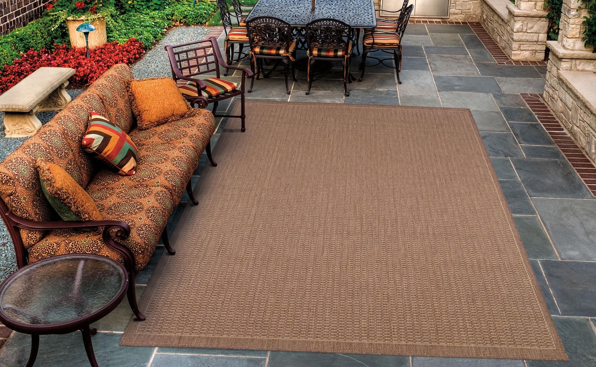 Couristan Cocoa-Natural Rectangular Flatwoven Indoor/Outdoor Rug 3'9" x 5'5"