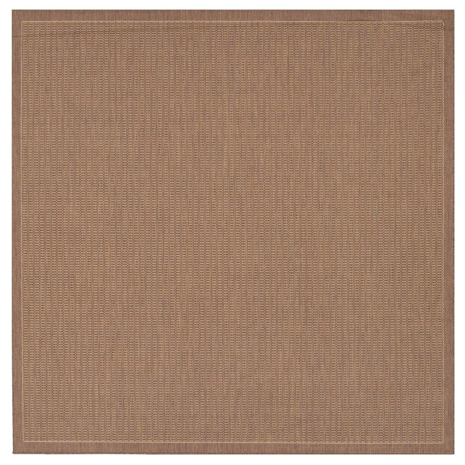 Couristan Recife Saddle Stitch Indoor /Outdoor Area Rug, Cocoa- Natural, 7'6" Square