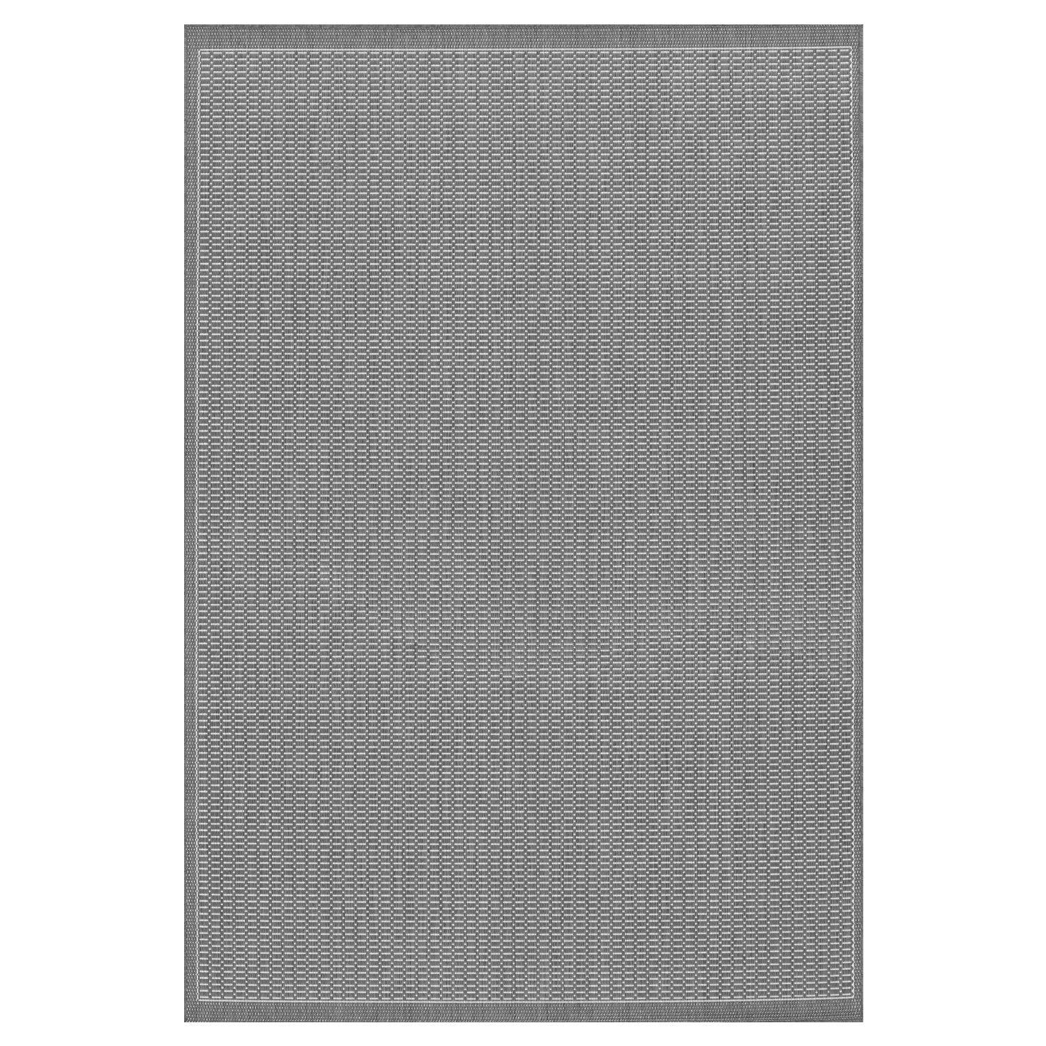 Modern Gray and White Synthetic 6' x 9' Flatweave Area Rug