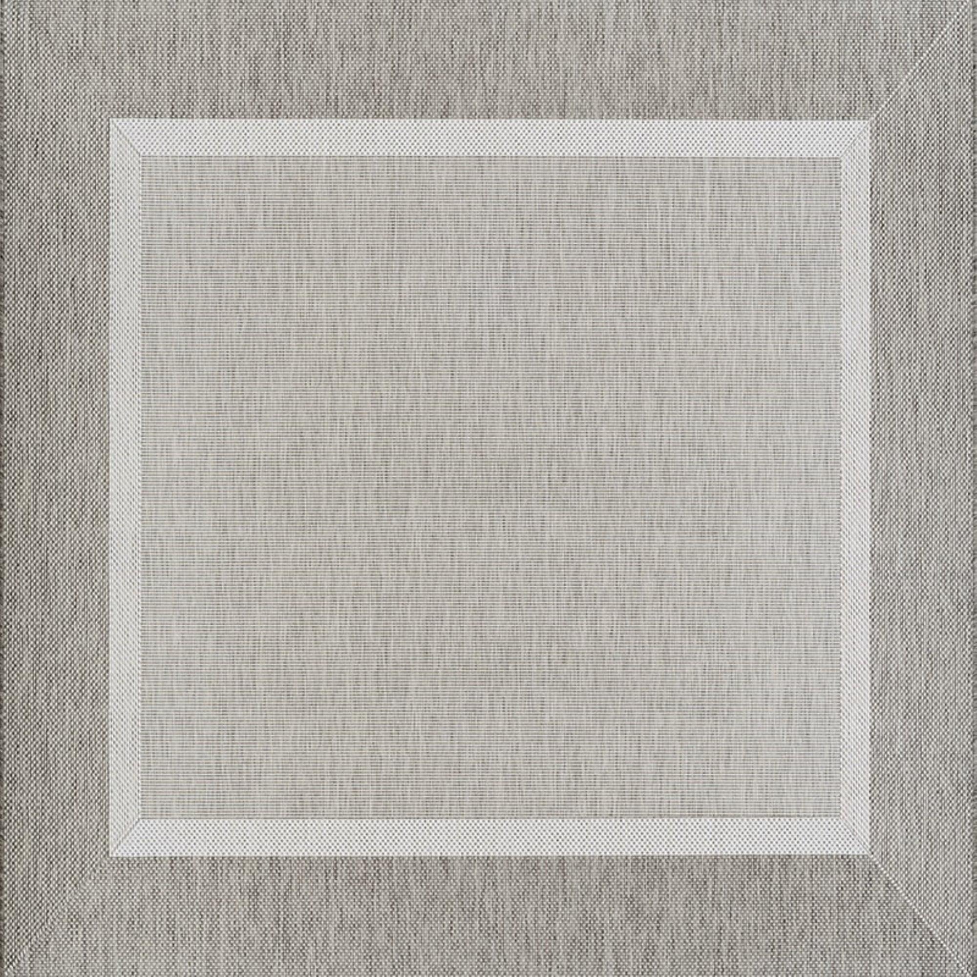 Champagne Taupe Flat Woven Square Indoor Outdoor Rug 8'6"