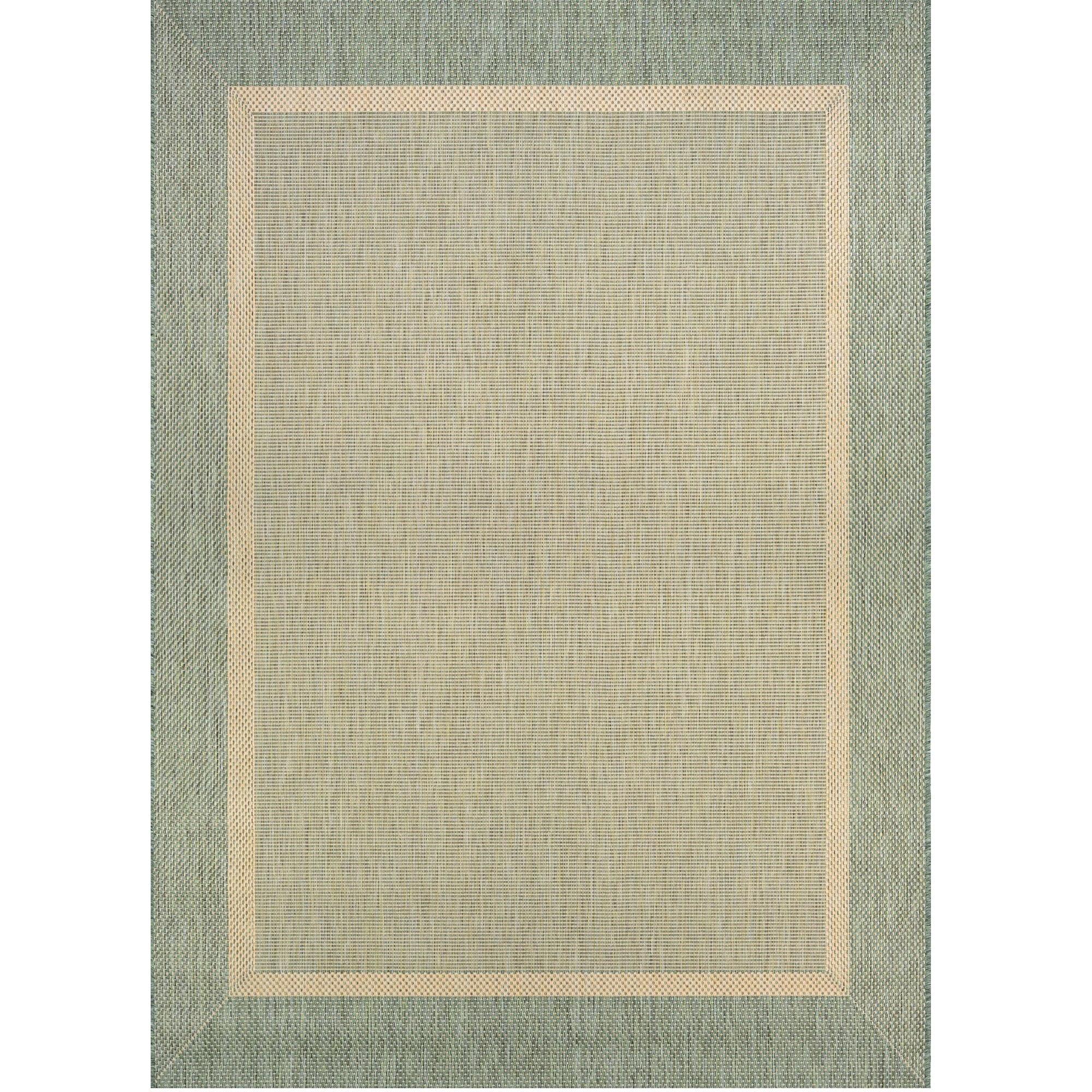 Couristan Recife Stria Texture Indoor/Outdoor Rug, 2' x 3'7", Rectangle, Natural- Green Color, Hose Washable, 5526/1812