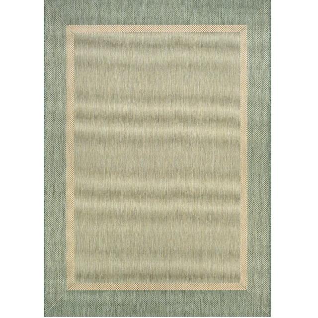 Couristan Recife Stria Texture Indoor/Outdoor Rug, 2' x 3'7", Rectangle, Natural- Green Color, Hose Washable, 5526/1812