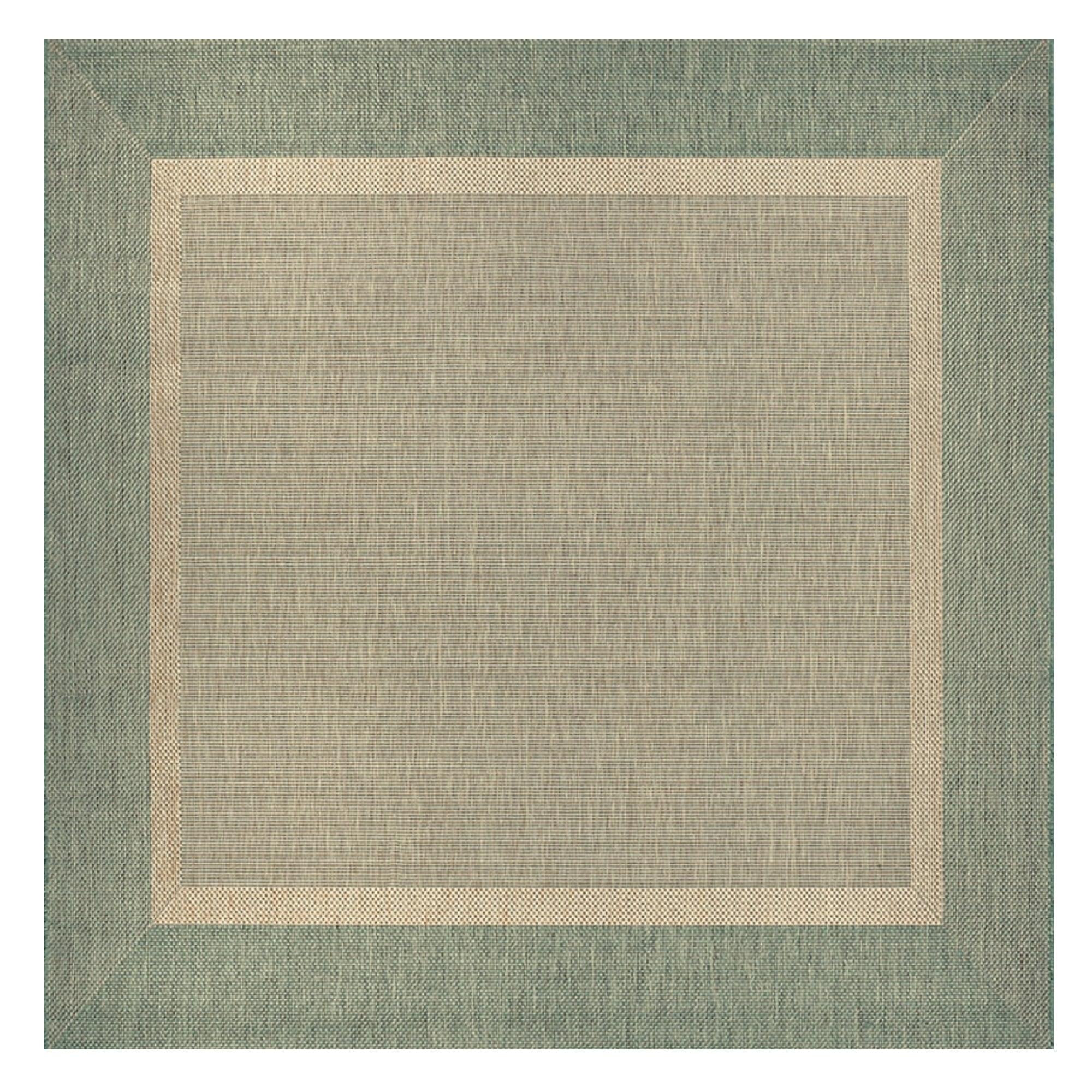 Coastal Breeze Blue Flat Woven 90" Square Synthetic Rug