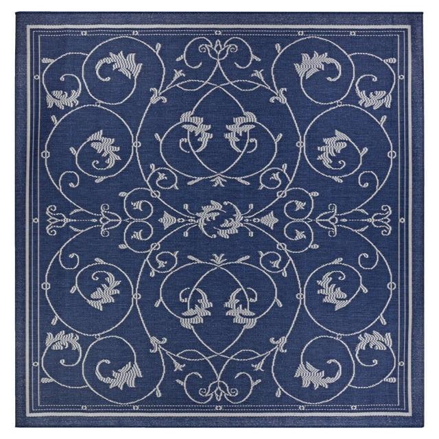 Couristan Recife Veranda Indoor / Outdoor Area Rug, Ivory- Indigo Blue, 3'9" x 5'5"