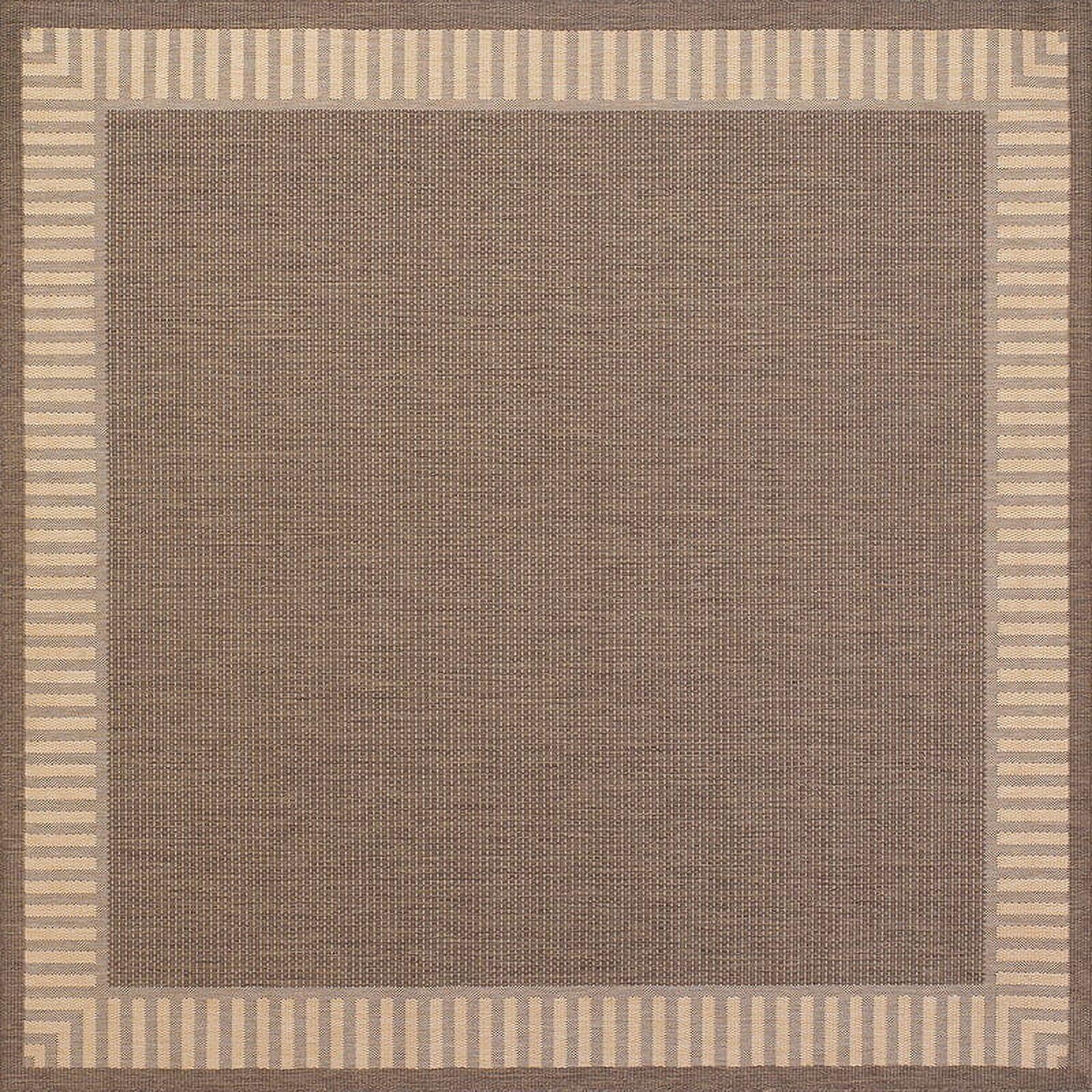 Couristan Recife Wicker Stitch Area Rug, 7'6" Square, Cocoa-Natural