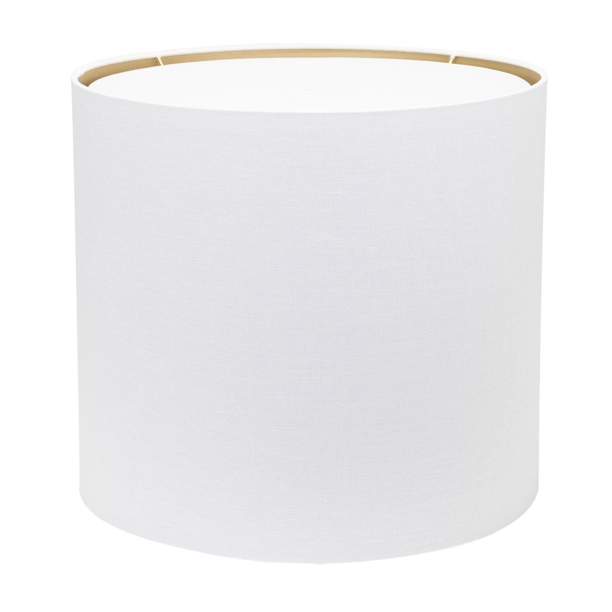 Couture Lamps Linen Round Lamp Shade with Light Diffuser White/Gold Lining