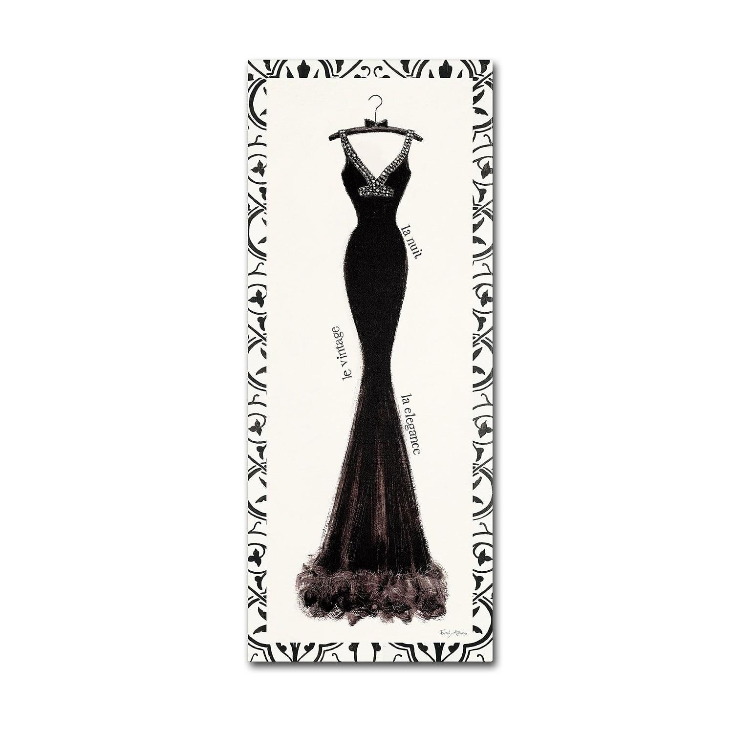 Trademark Fine Art Couture Noir I with Border by Emily Adams Painting Print on Wrapped Canvas