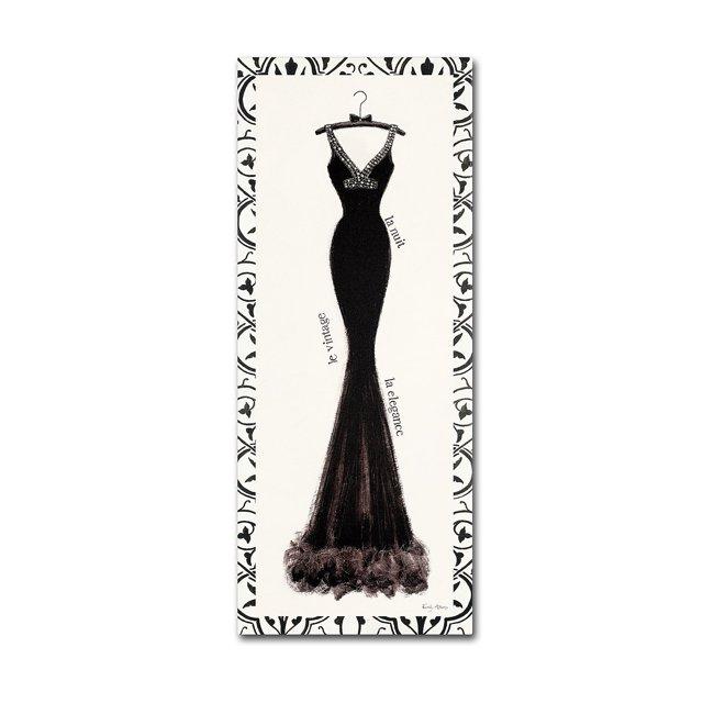 Trademark Fine Art Couture Noir I with Border by Emily Adams Painting Print on Wrapped Canvas