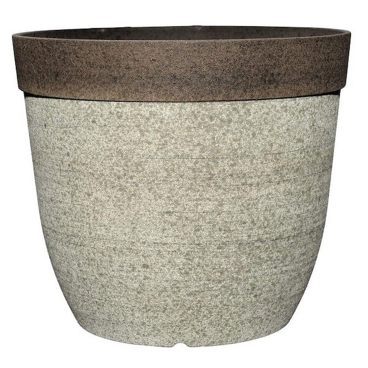 Two-Tone Stone Resin Round Indoor/Outdoor Planter