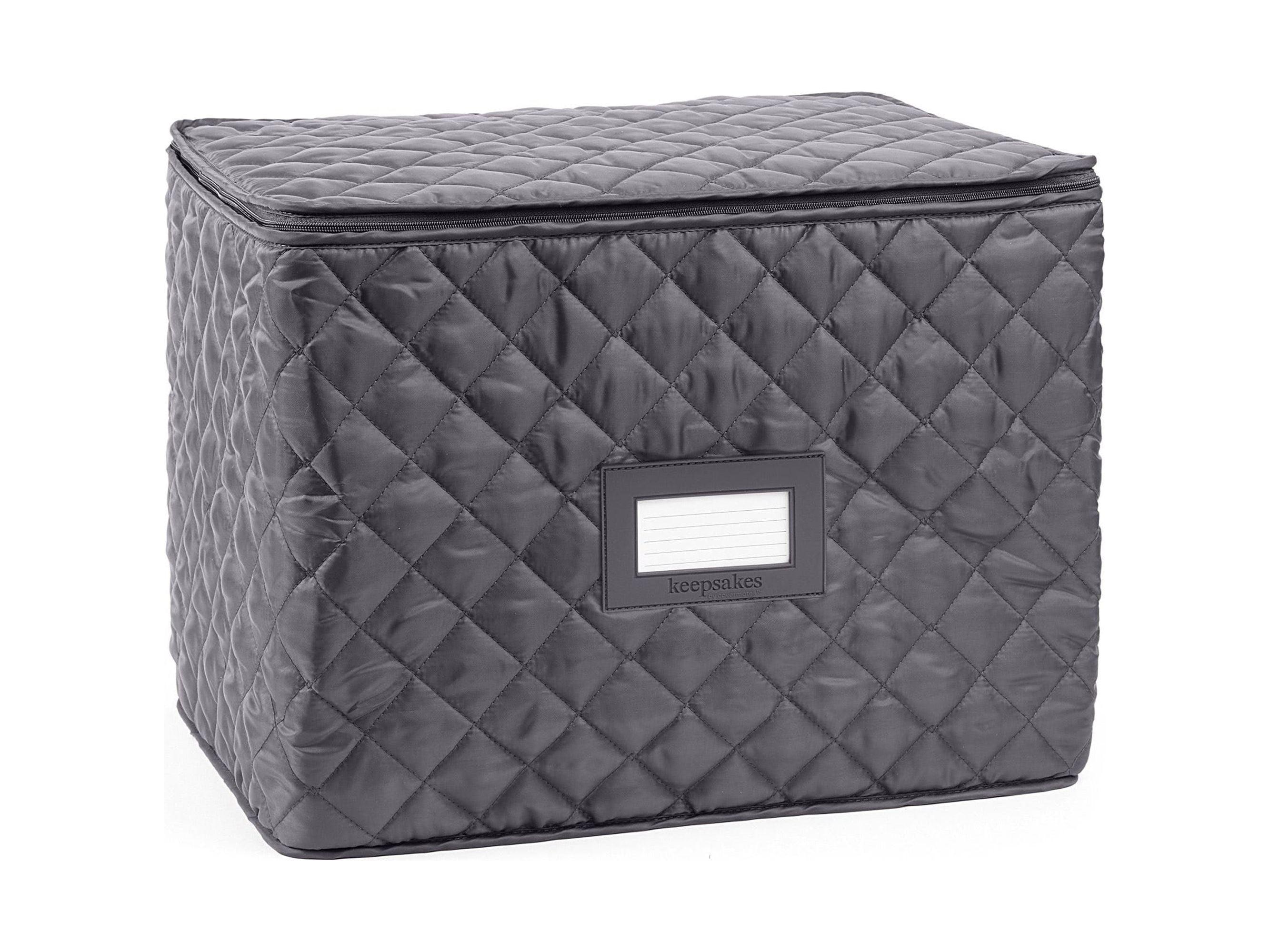 Covermates Keepsakes - Adjustable Glassware Storage - Padded Protection - ID Window - Stain Resistant - Machine Washable - China Storage, Slate