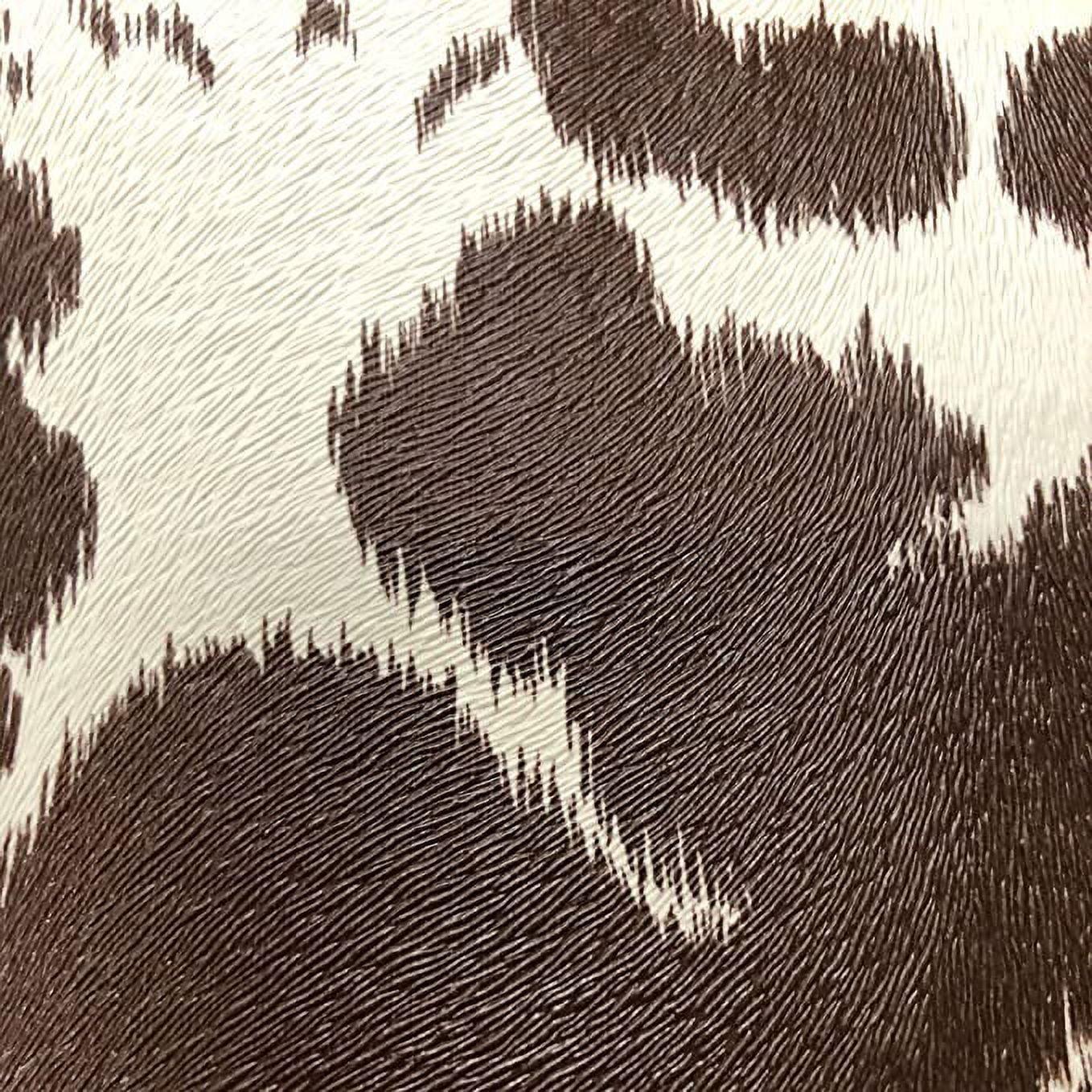 Brown and Cream Cow Print Embossed Vinyl Upholstery Fabric