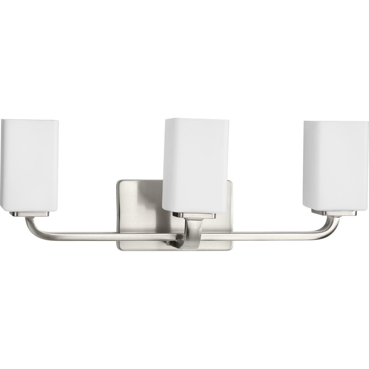 Progress Lighting Cowan 3-Light Wall Light, Brushed Nickel, Etched Opal Glass