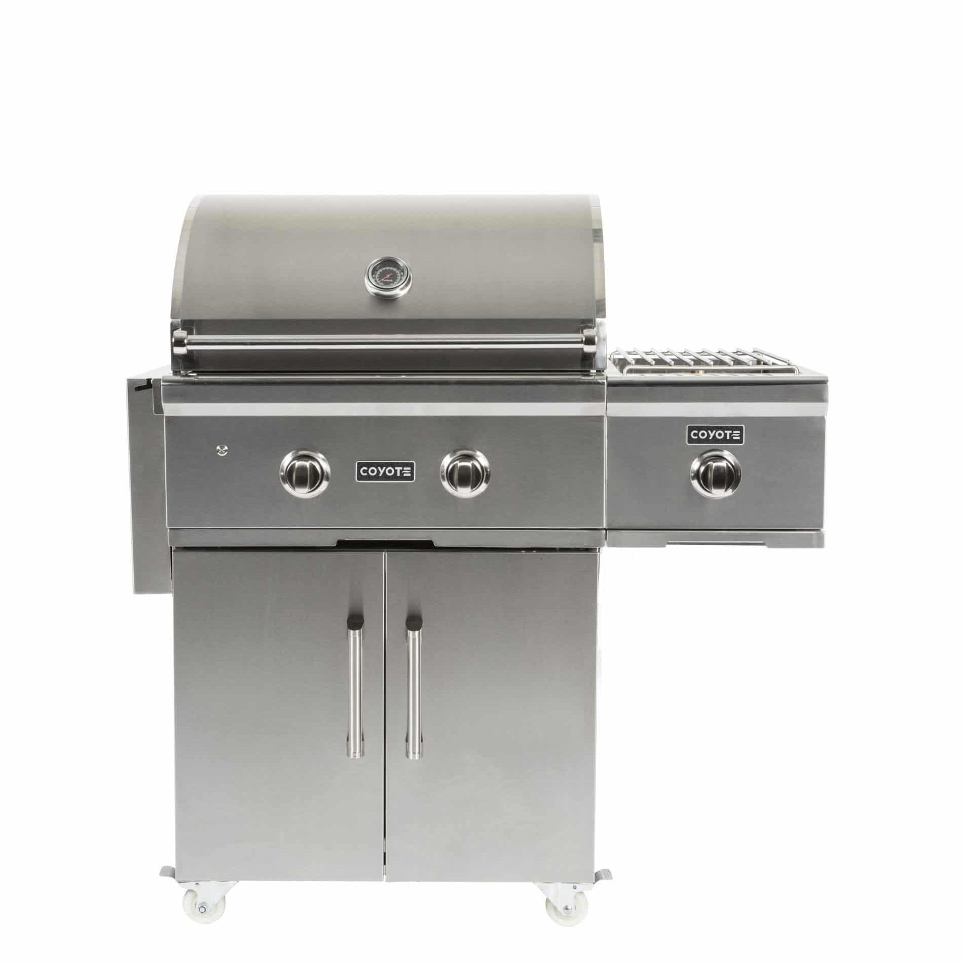 Coyote 28-Inch Stainless Steel Propane Gas Grill with Side Burner